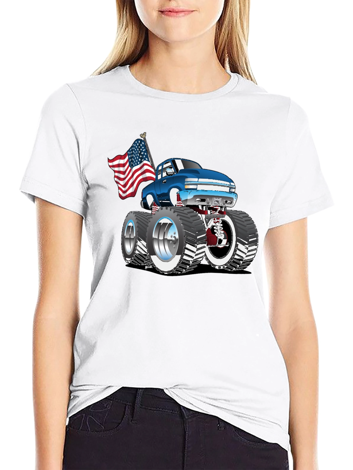 Monster Truck USA Flag Graphic Tee