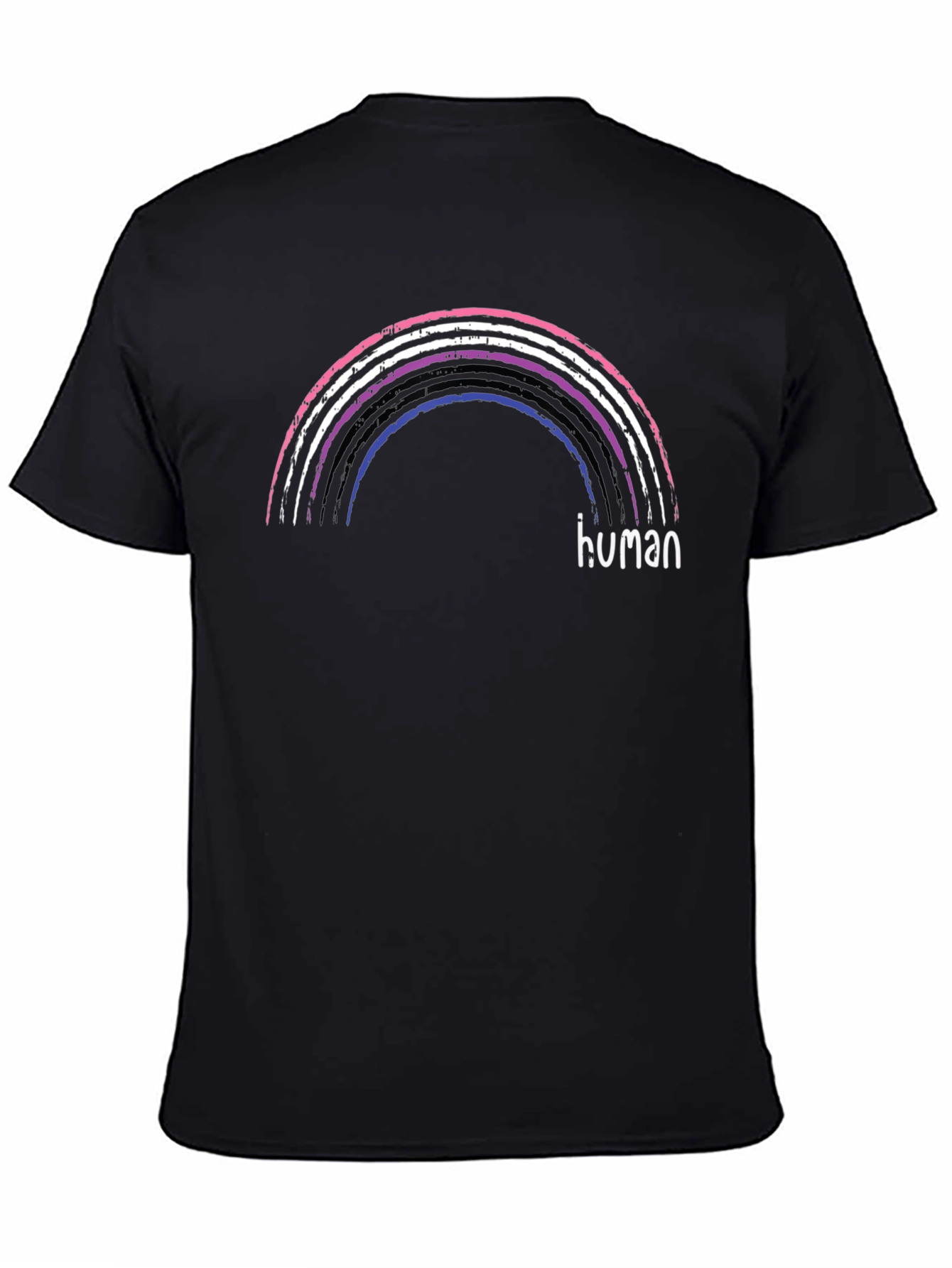 Human Rainbow T-Shirt - Black Graphic Tee