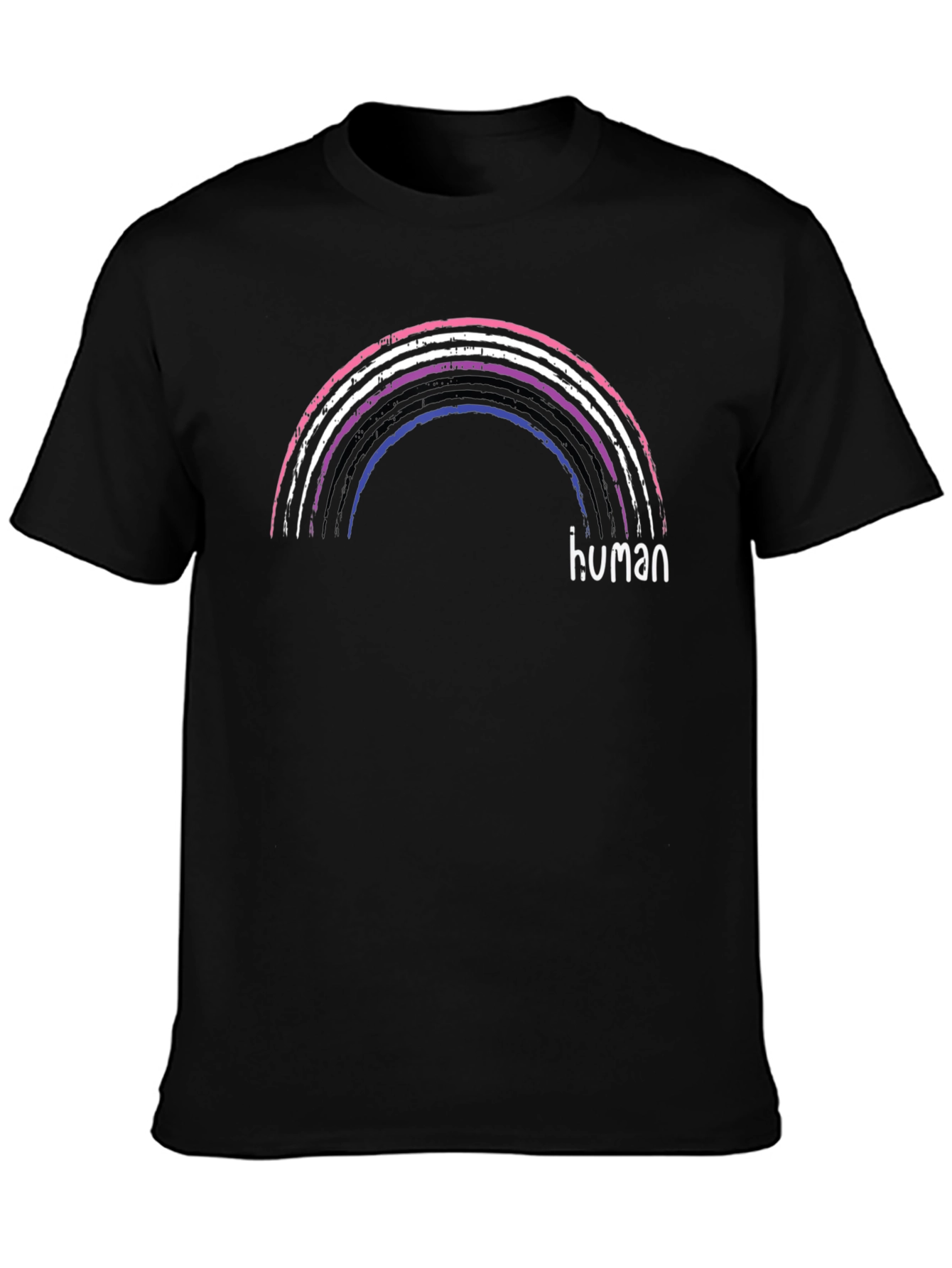 Human Rainbow T-Shirt - Black Graphic Tee