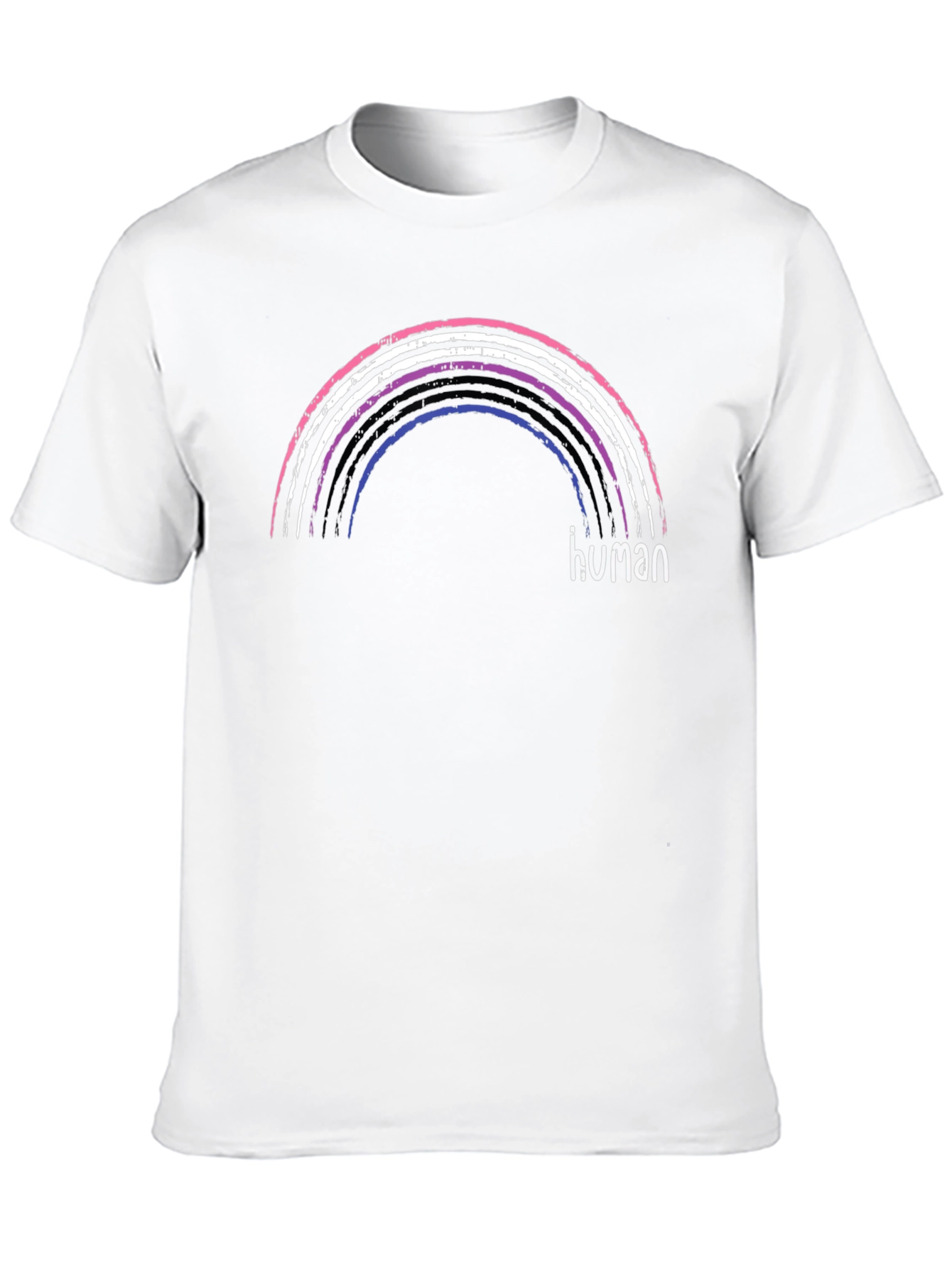 Human Rainbow T-Shirt - Black Graphic Tee