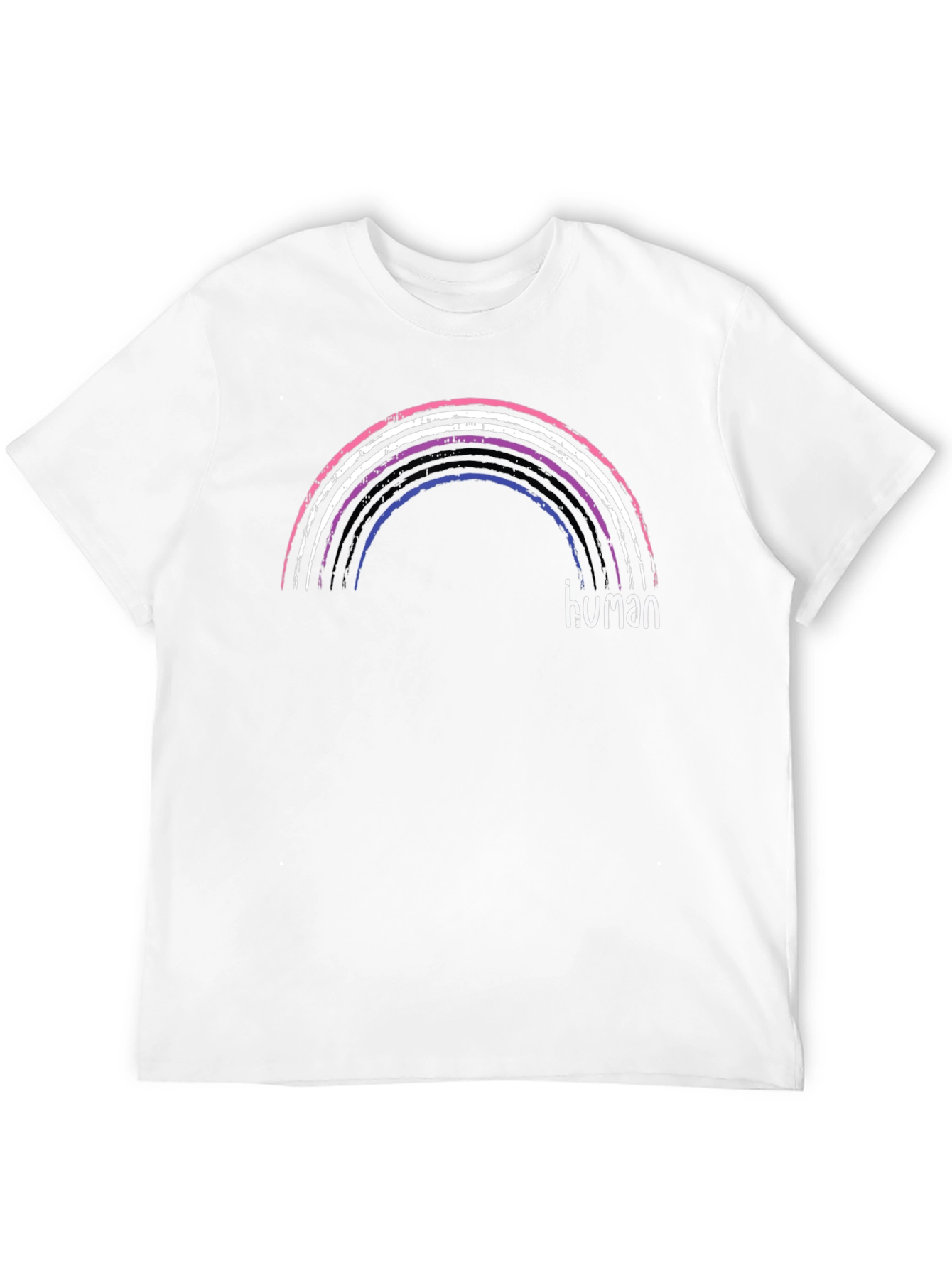 Human Rainbow T-Shirt - Black Graphic Tee