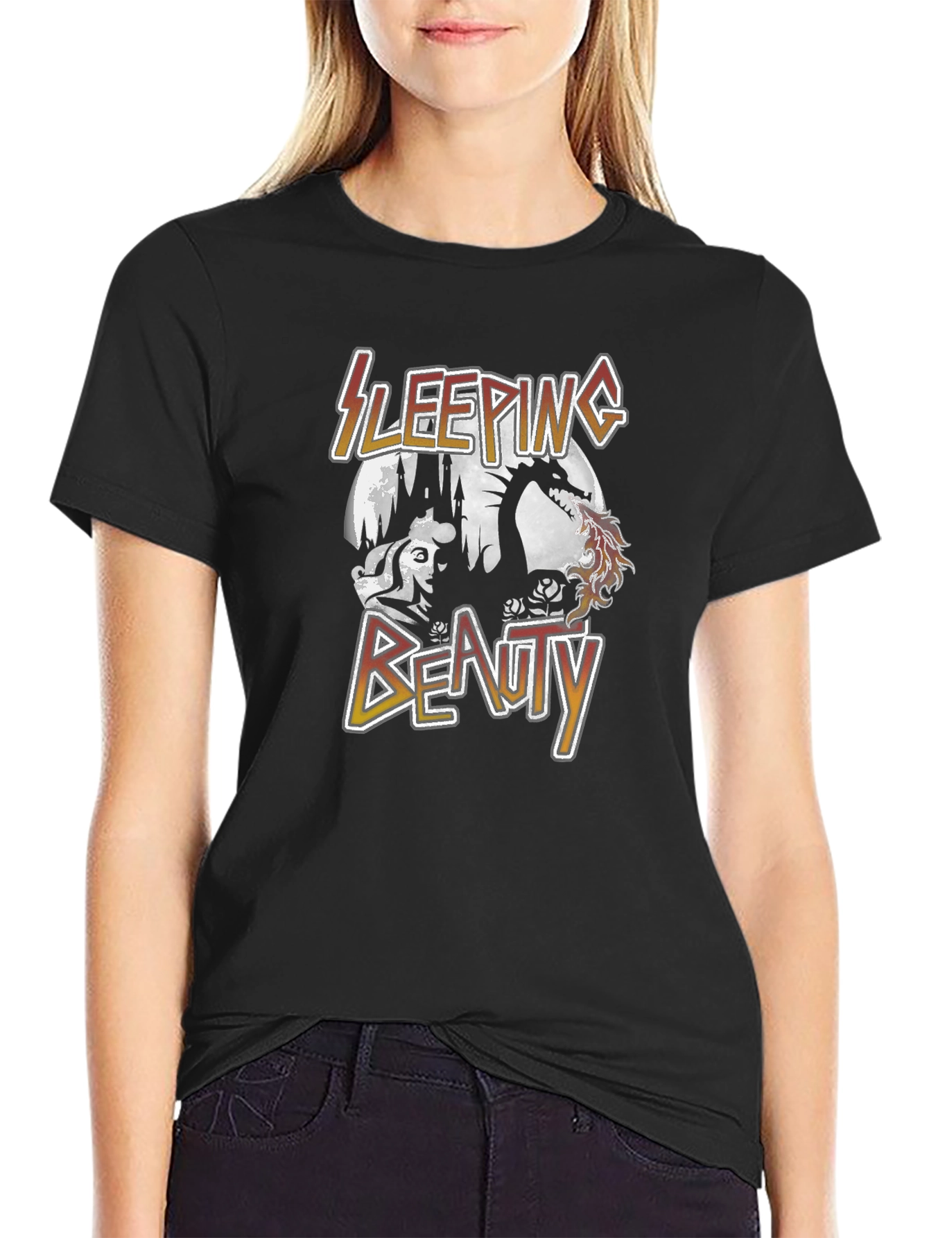 Sleeping Beauty Graphic T-Shirt - Black