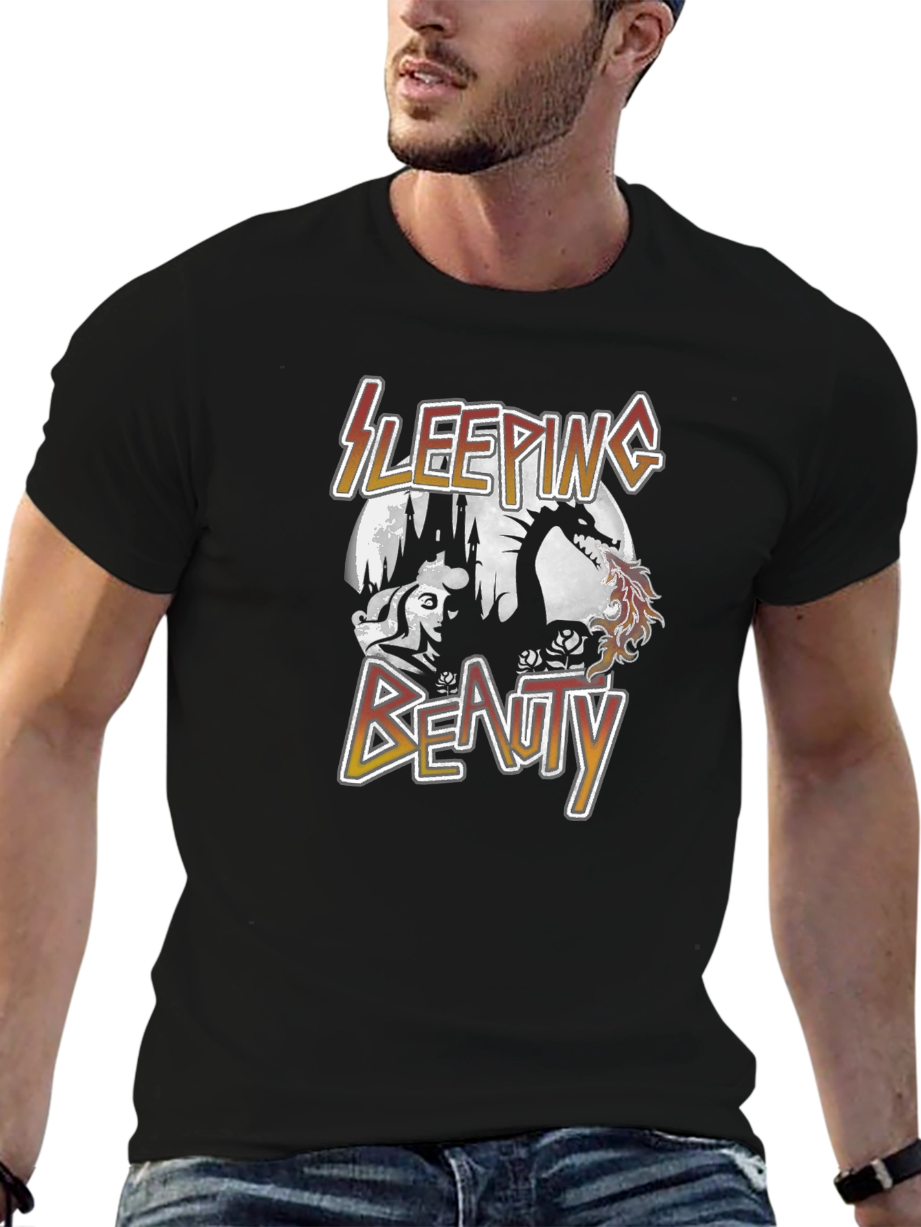 Sleeping Beauty Graphic T-Shirt - Black