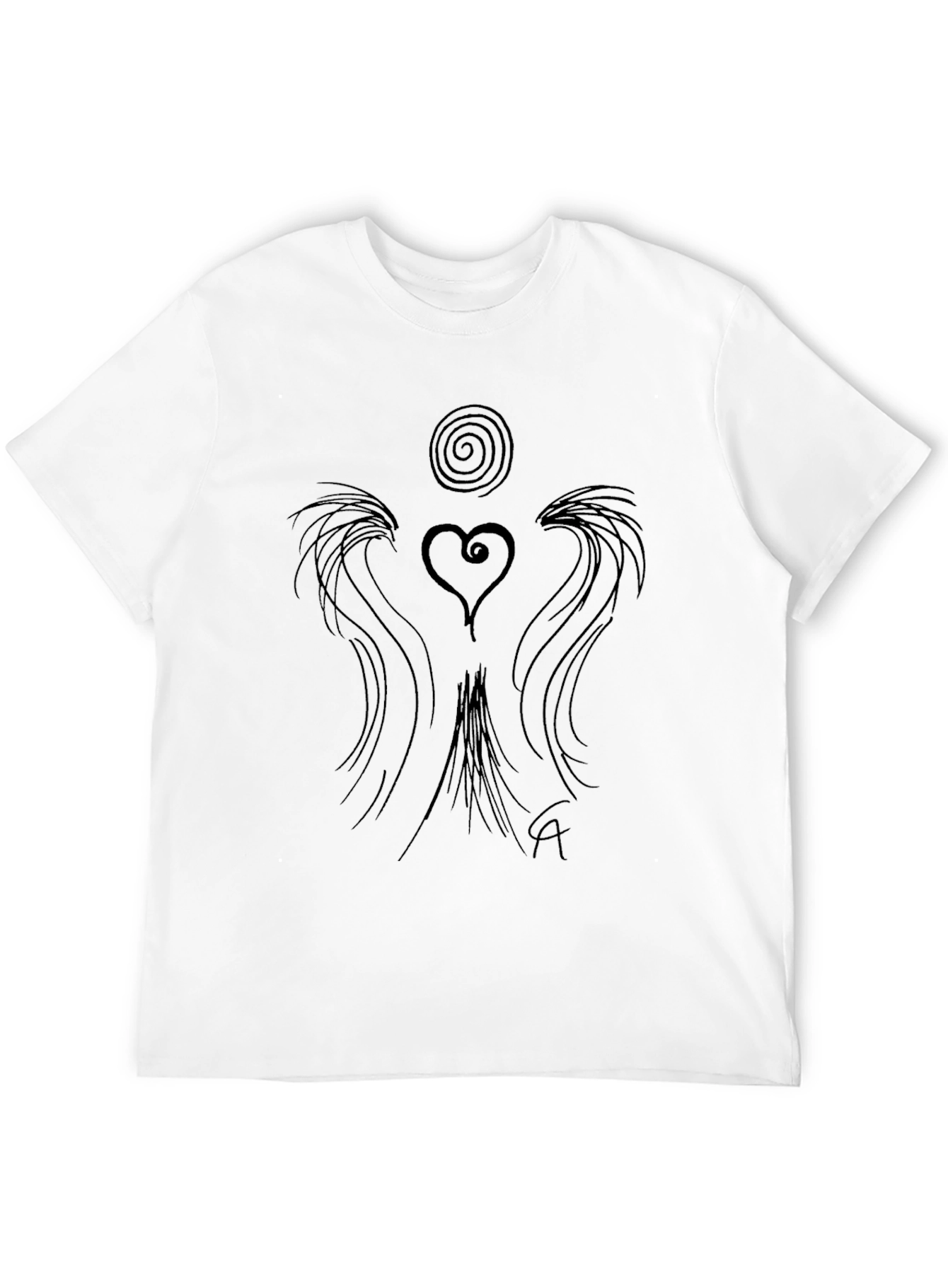 Abstract Heart Graphic Tee - Black