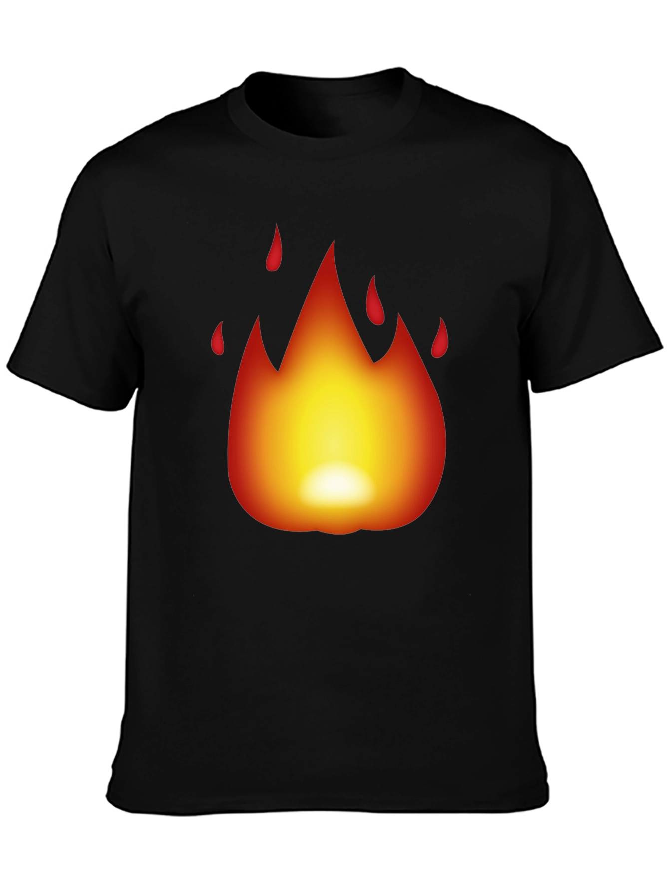 Fiery Black T-Shirt - Bold Flame Design