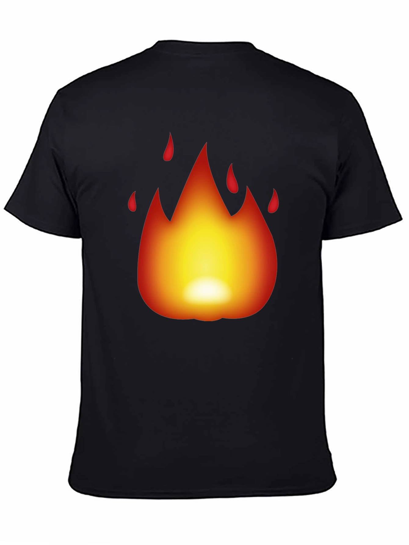 Fiery Black T-Shirt - Bold Flame Design