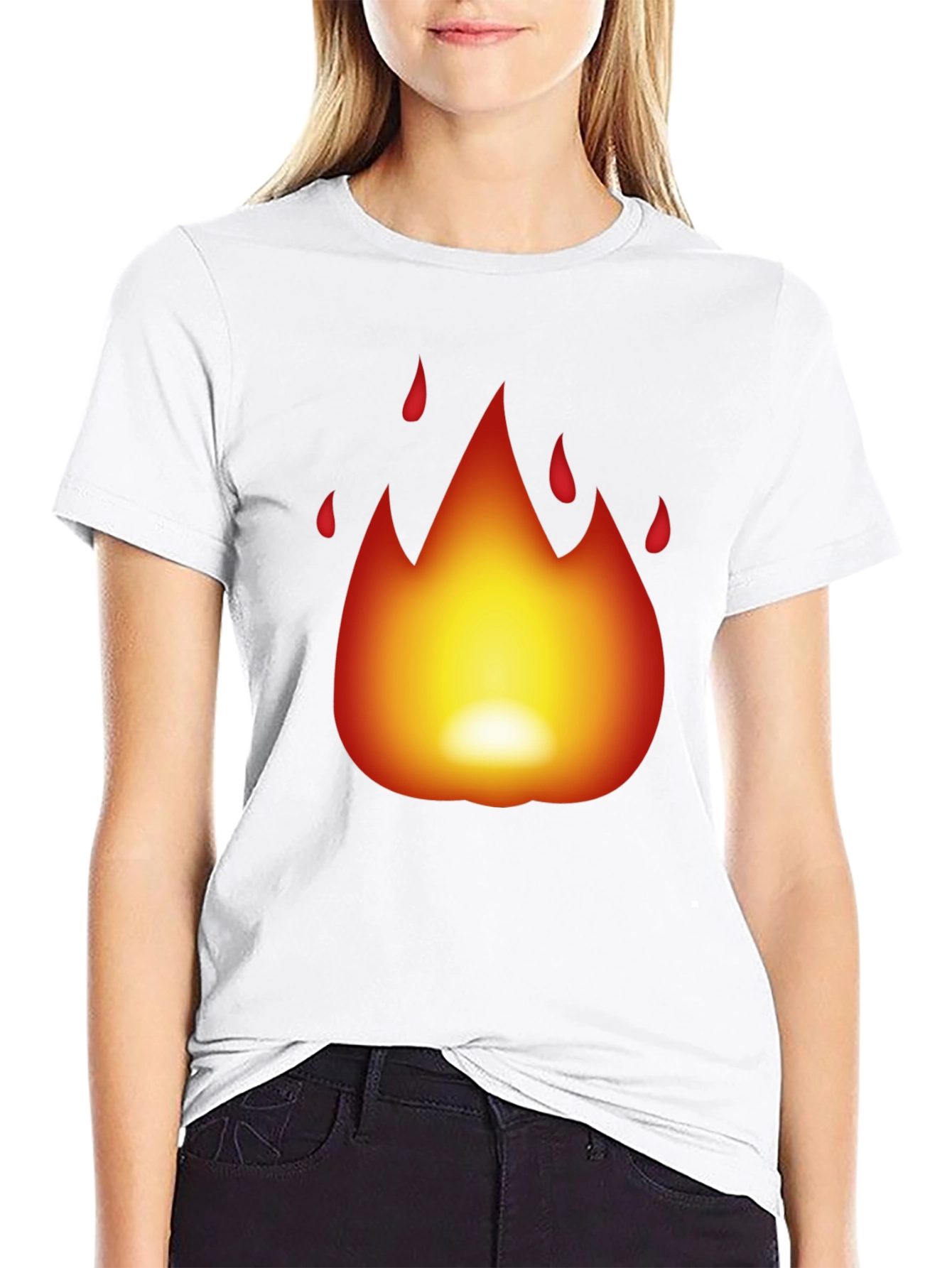 Fiery Black T-Shirt - Bold Flame Design