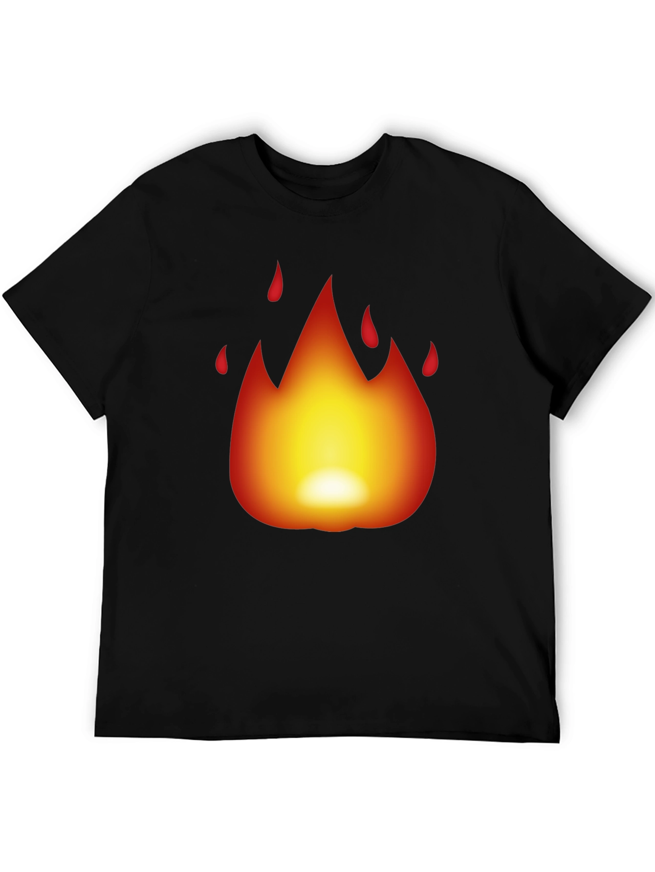 Fiery Black T-Shirt - Bold Flame Design