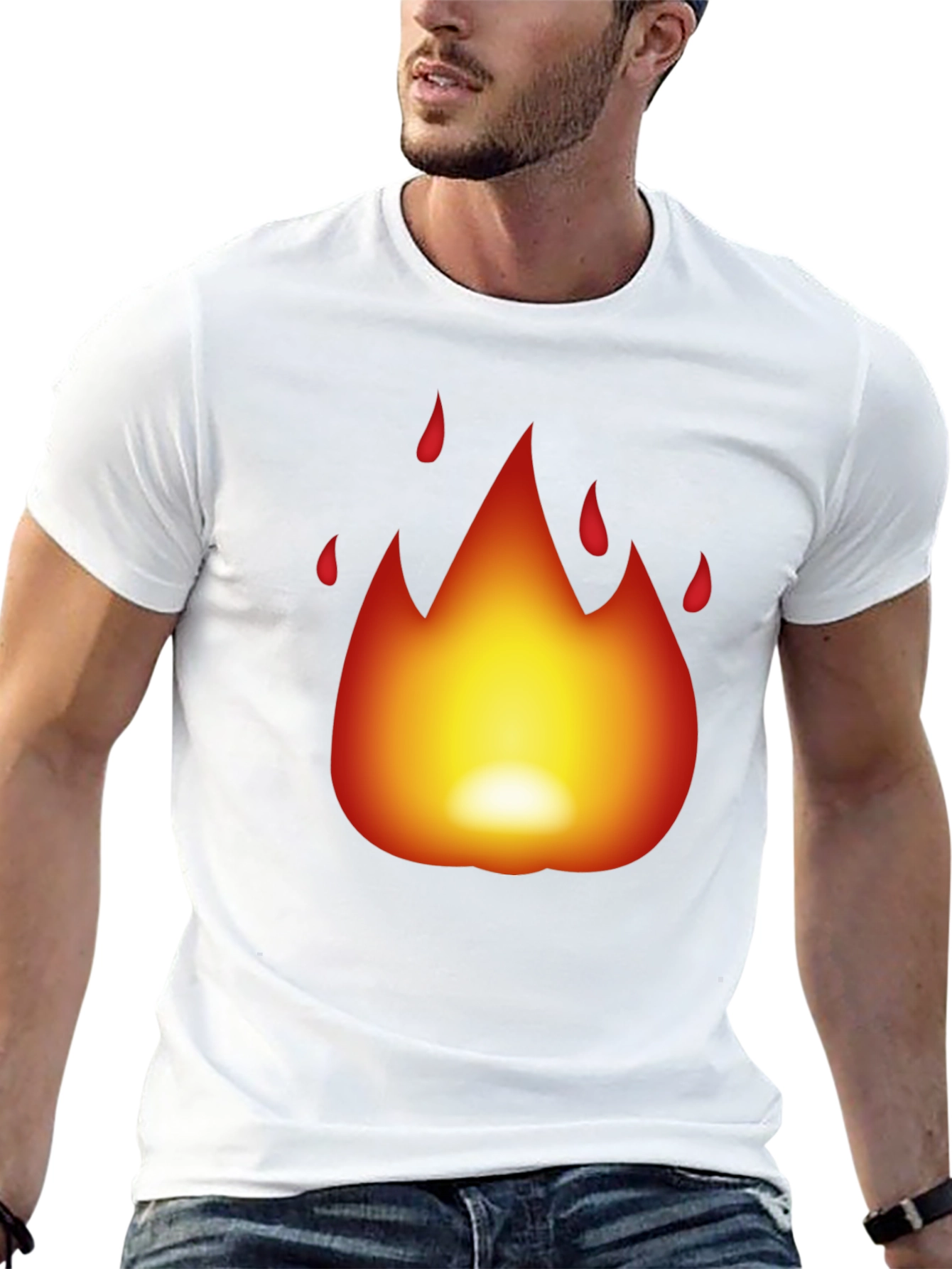 Fiery Black T-Shirt - Bold Flame Design