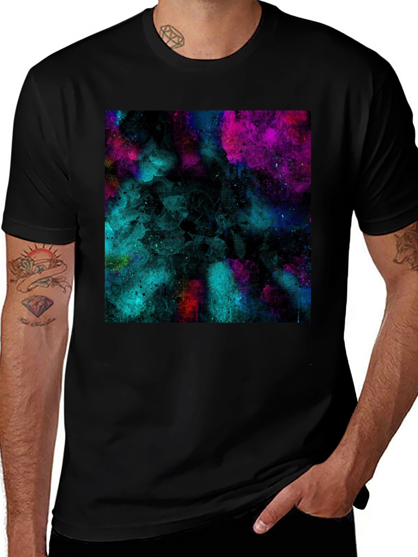 Abstract Art Black T-Shirt - Modern Graphic Tee