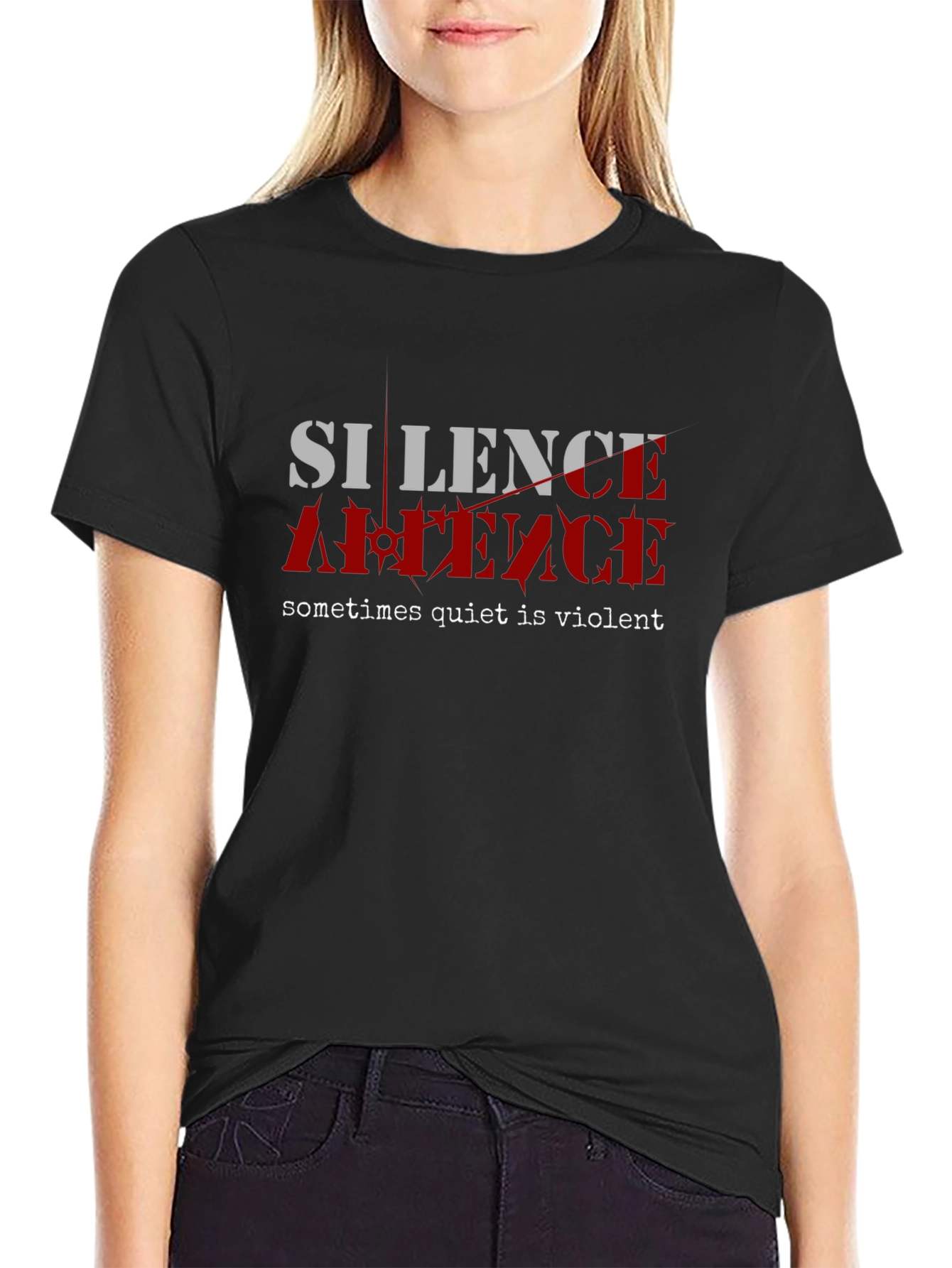 Silence Violent Graphic T-Shirt