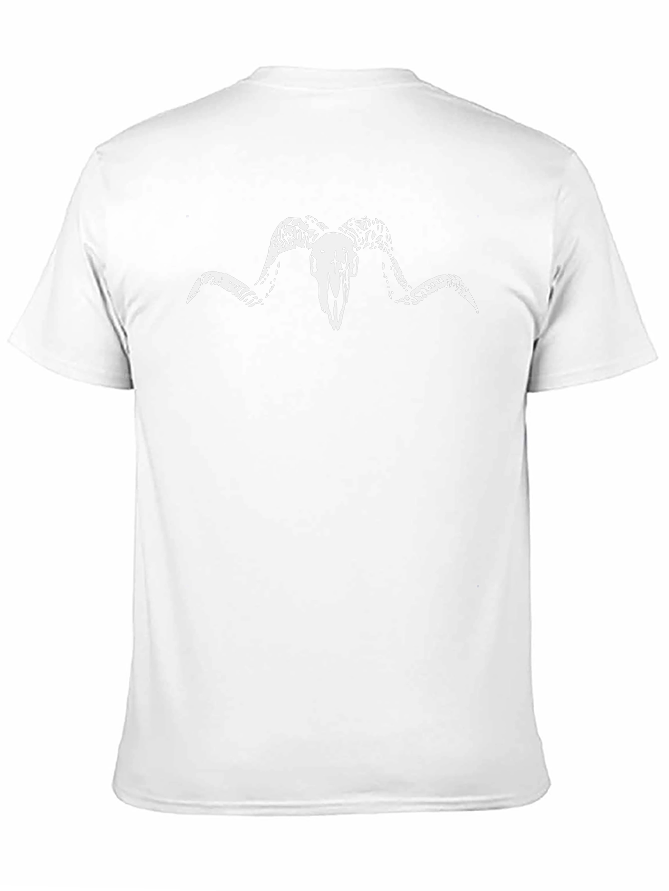 Black T-Shirt with Ram Skull Graphic