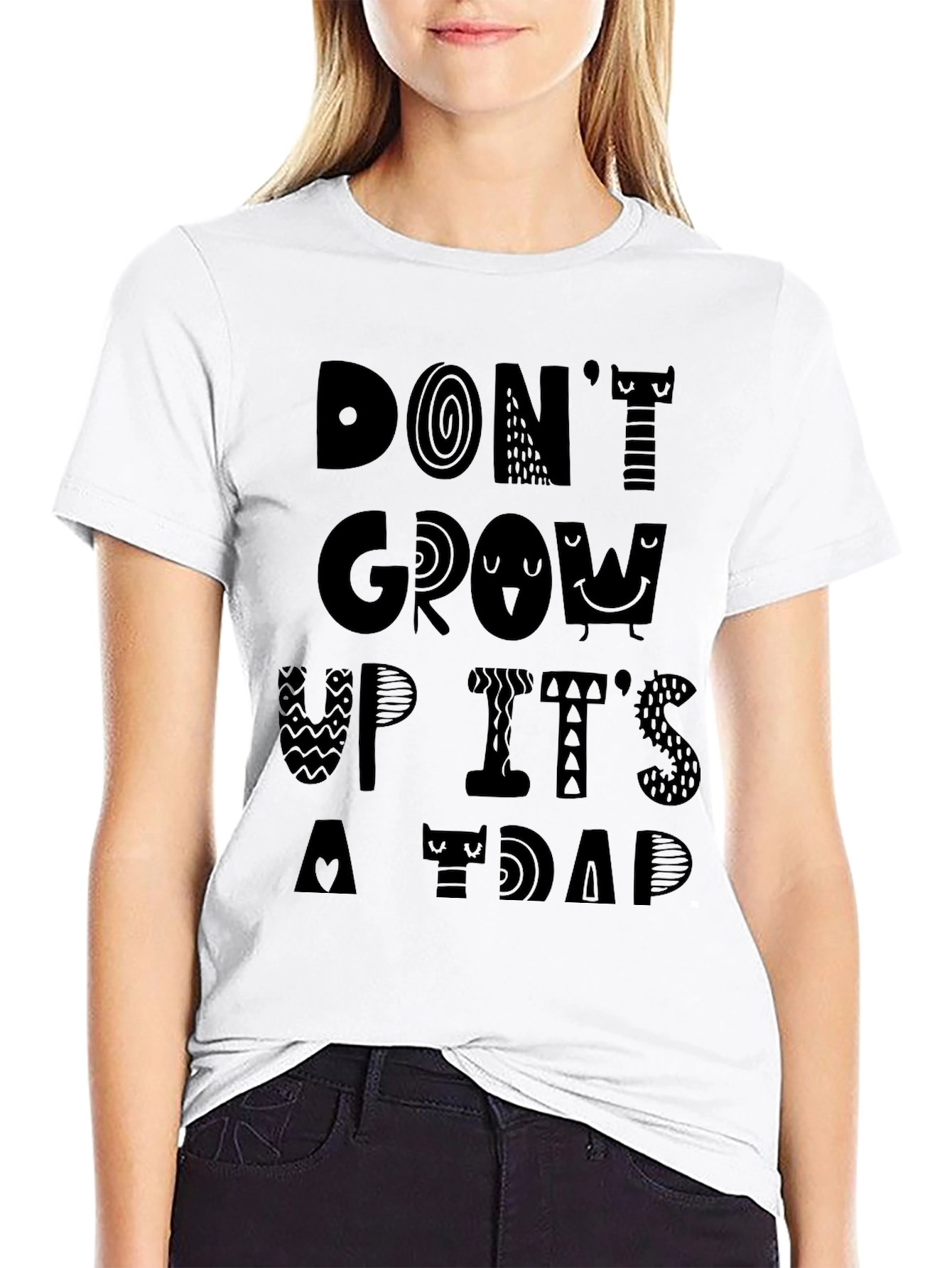 Dont Grow Up Its A Trap Black Graphic Tee