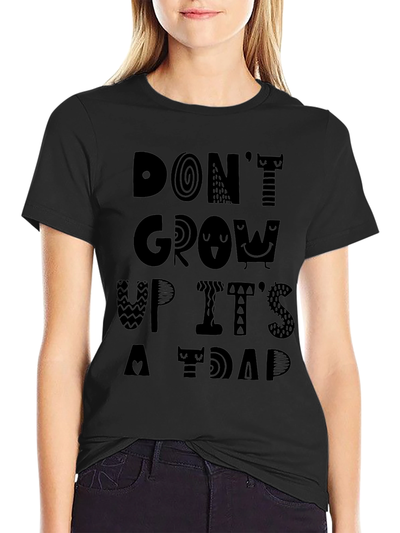 Dont Grow Up Its A Trap Black Graphic Tee