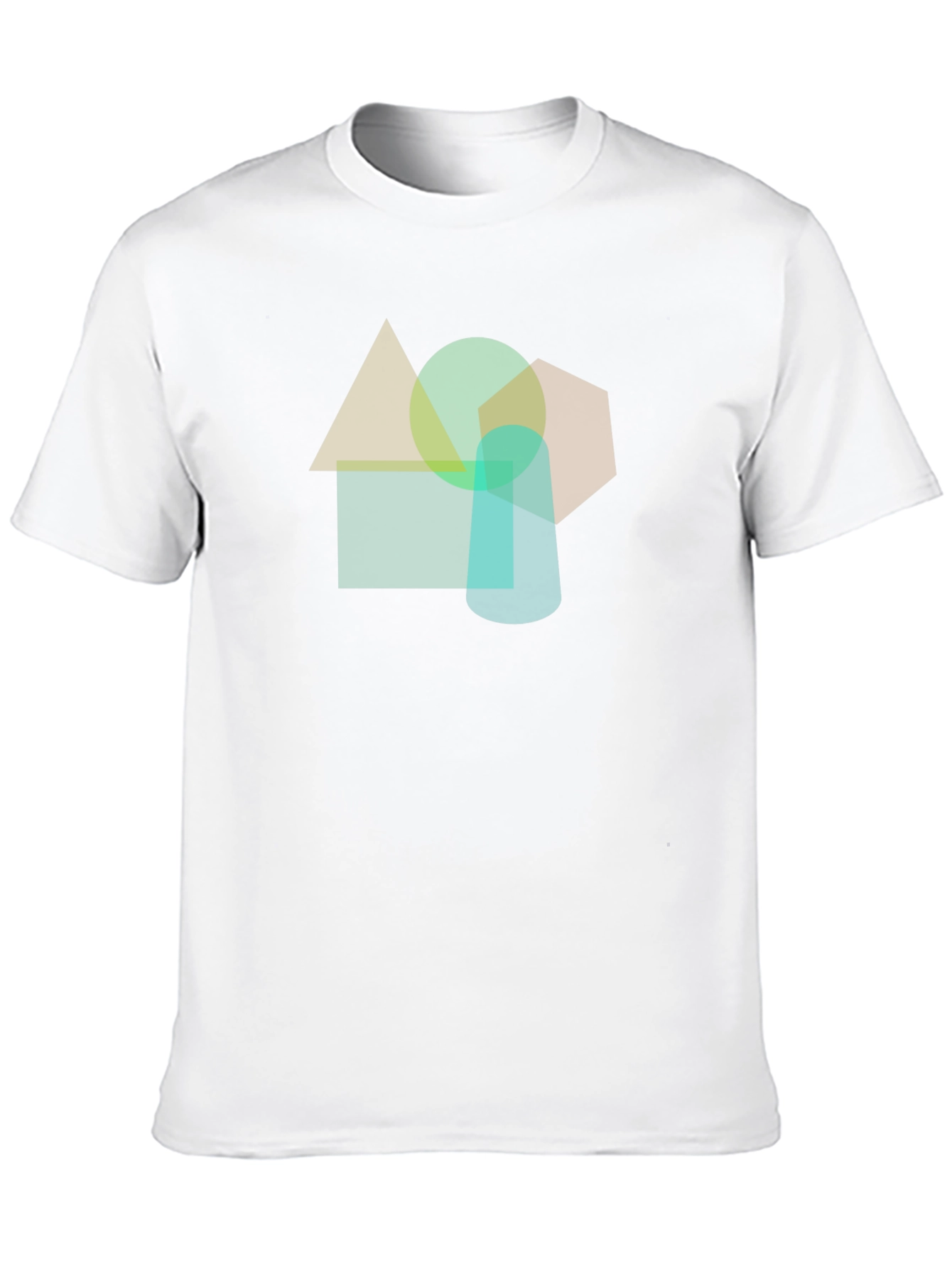 Abstract Geometric Shapes Black T-Shirt