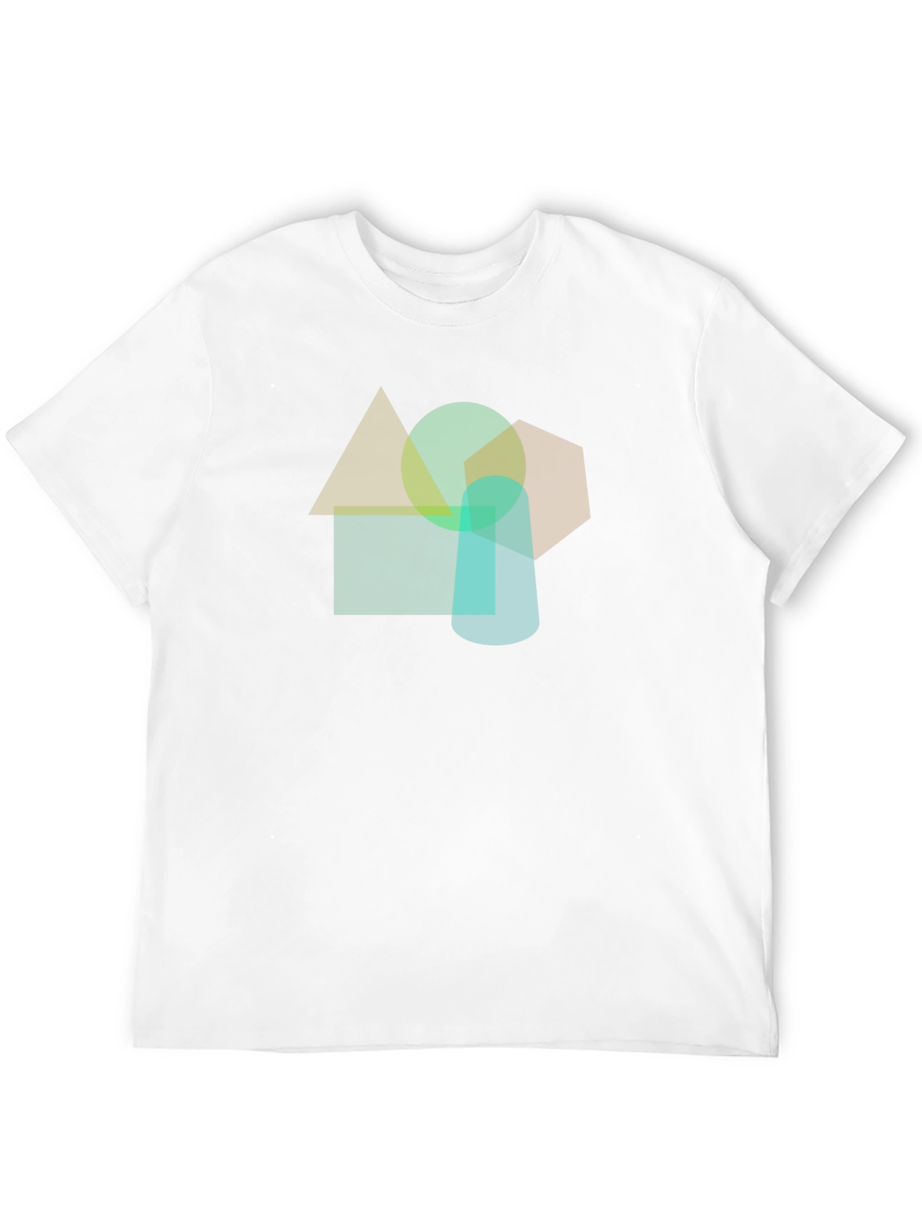 Abstract Geometric Shapes Black T-Shirt