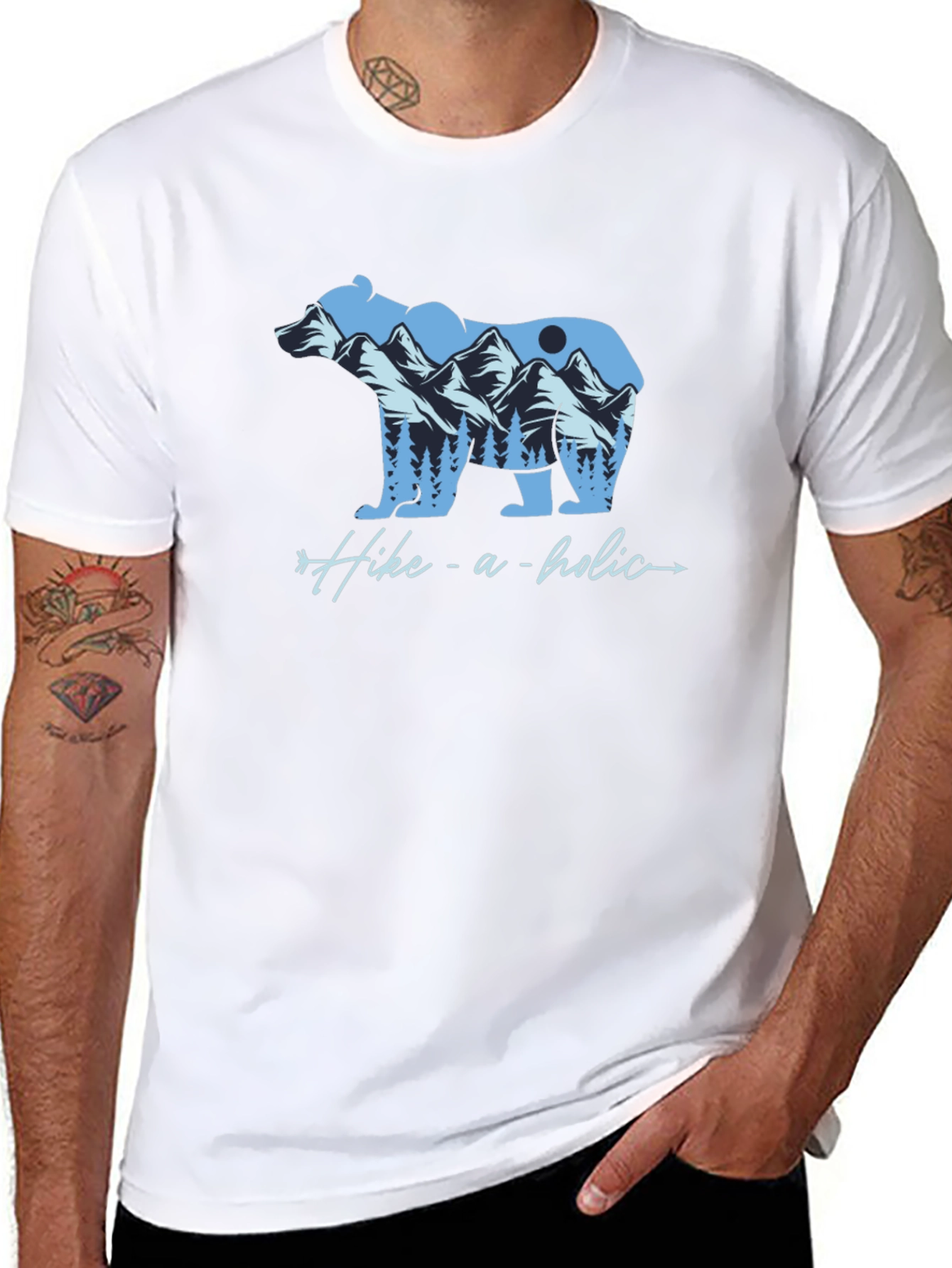 Hike-a-holic Bear Graphic Tee - Nature Lovers Shirt