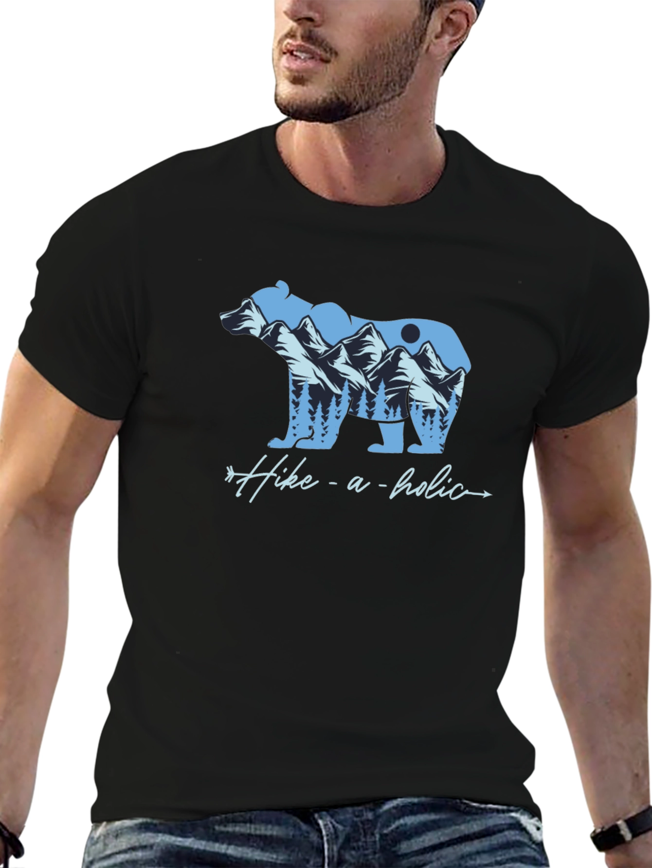 Hike-a-holic Bear Graphic Tee - Nature Lovers Shirt