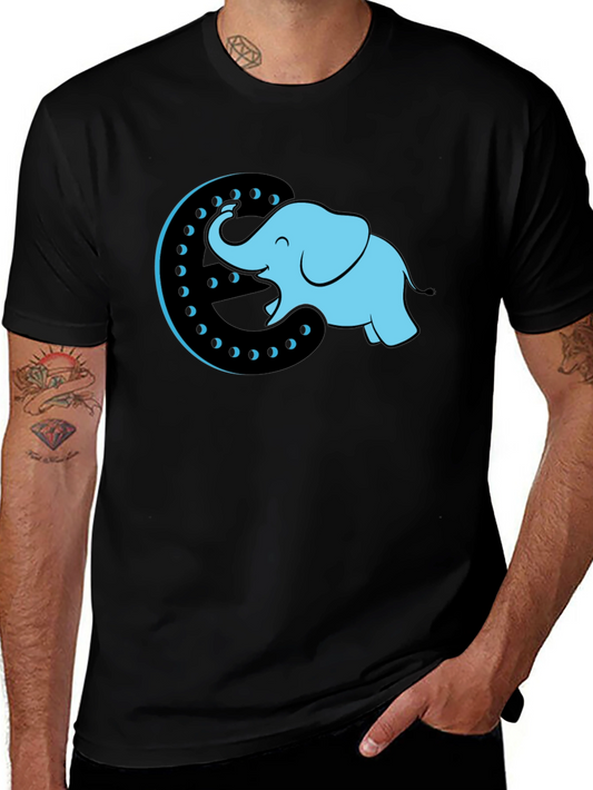 Elephant Moon Graphic Tee - Black Cotton T-Shirt