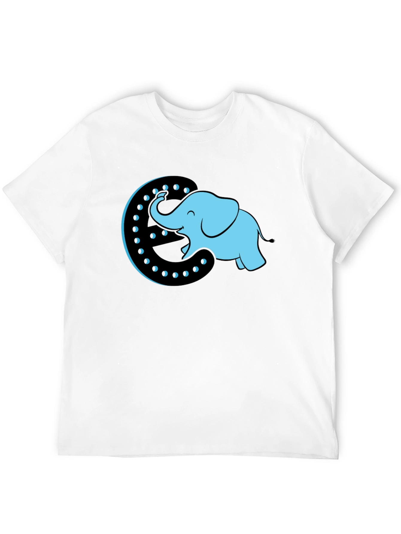 Elephant Moon Graphic Tee - Black Cotton T-Shirt