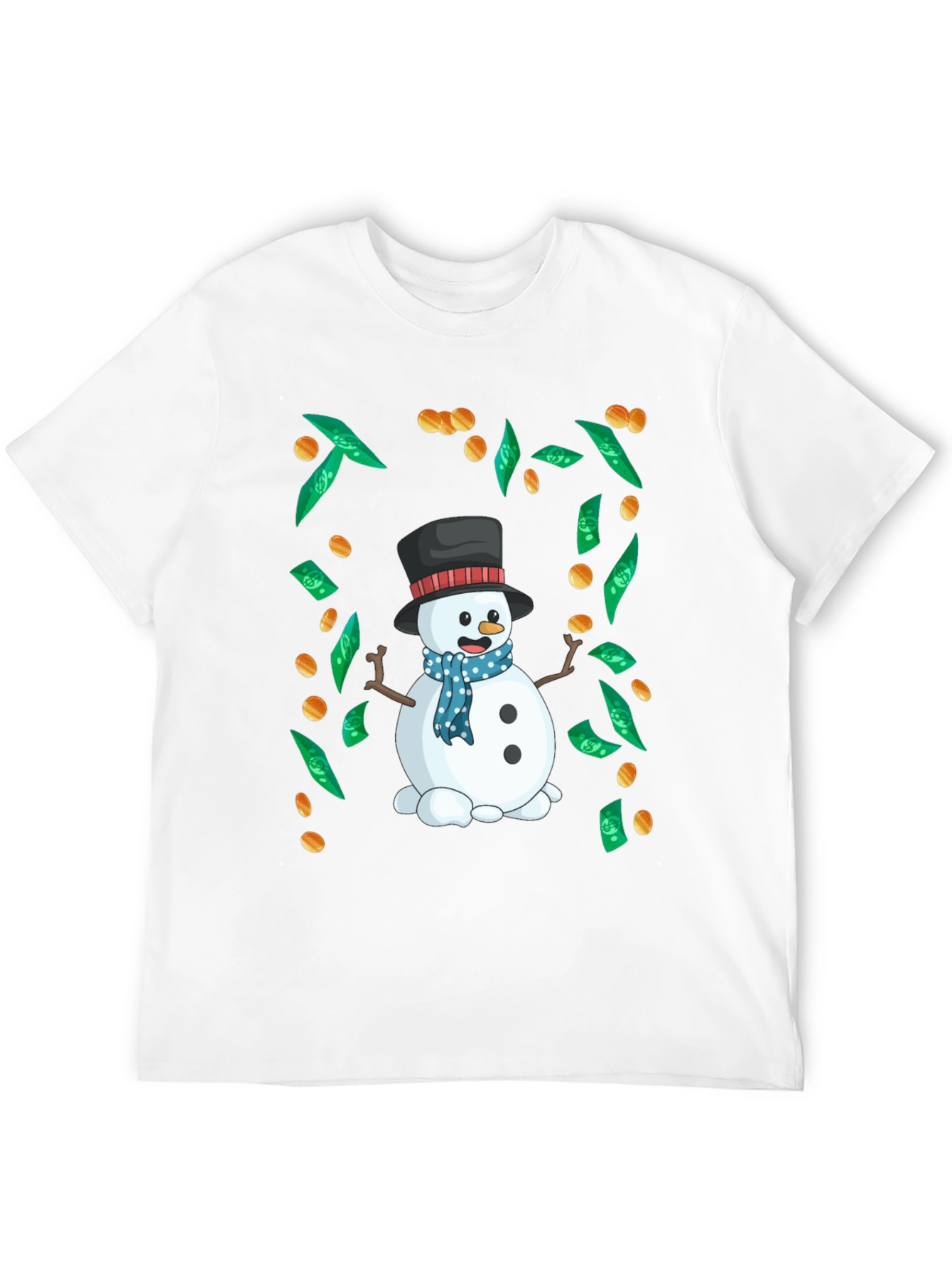 Festive Snowman Money Graphic Tee