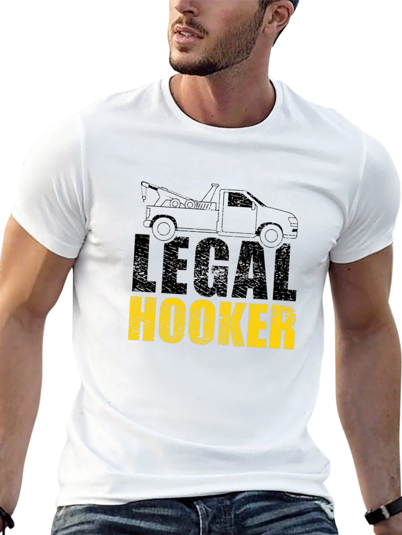Legal Hooker Tow Truck Funny Graphic T-Shirt