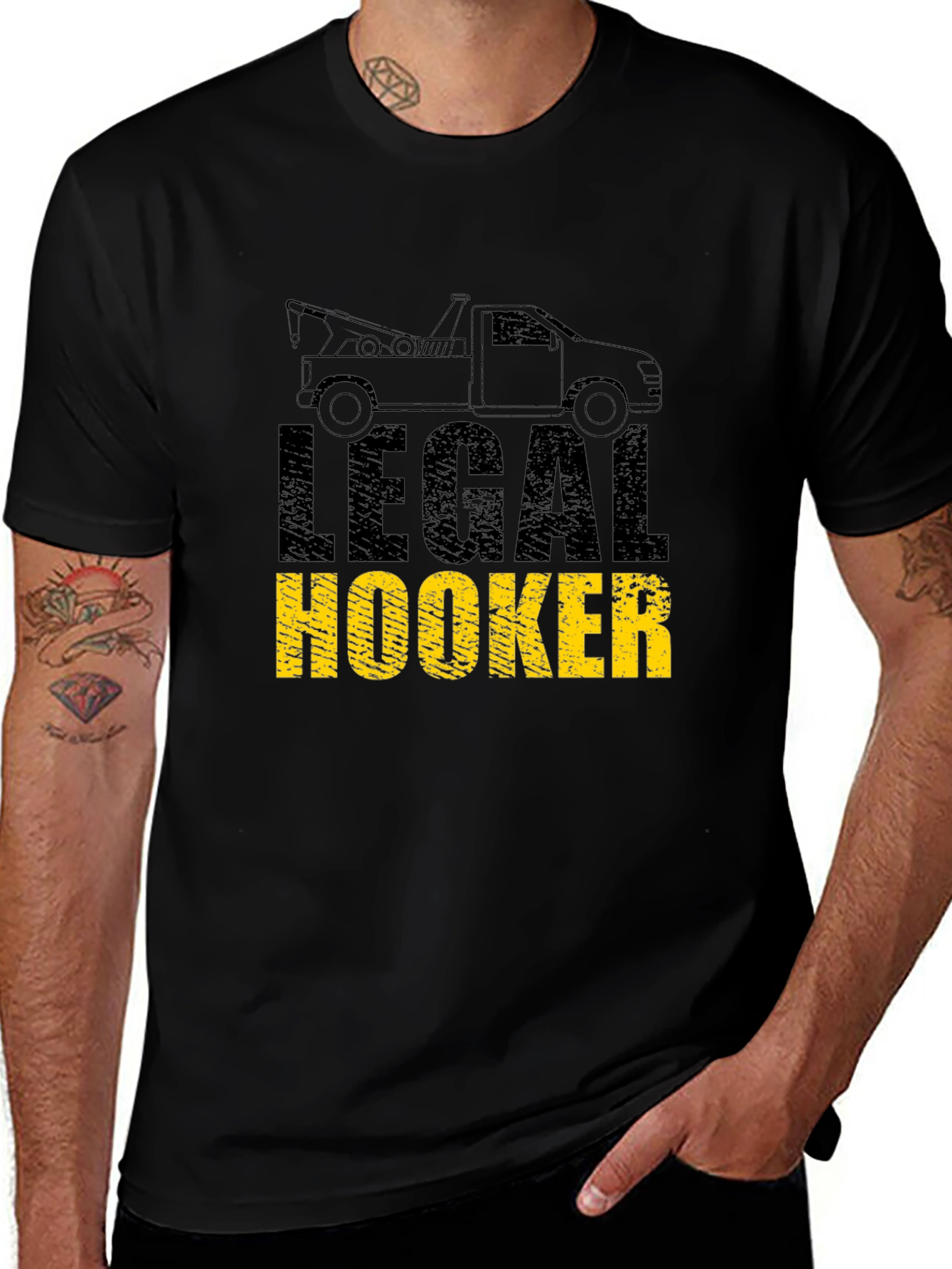 Legal Hooker Tow Truck Funny Graphic T-Shirt