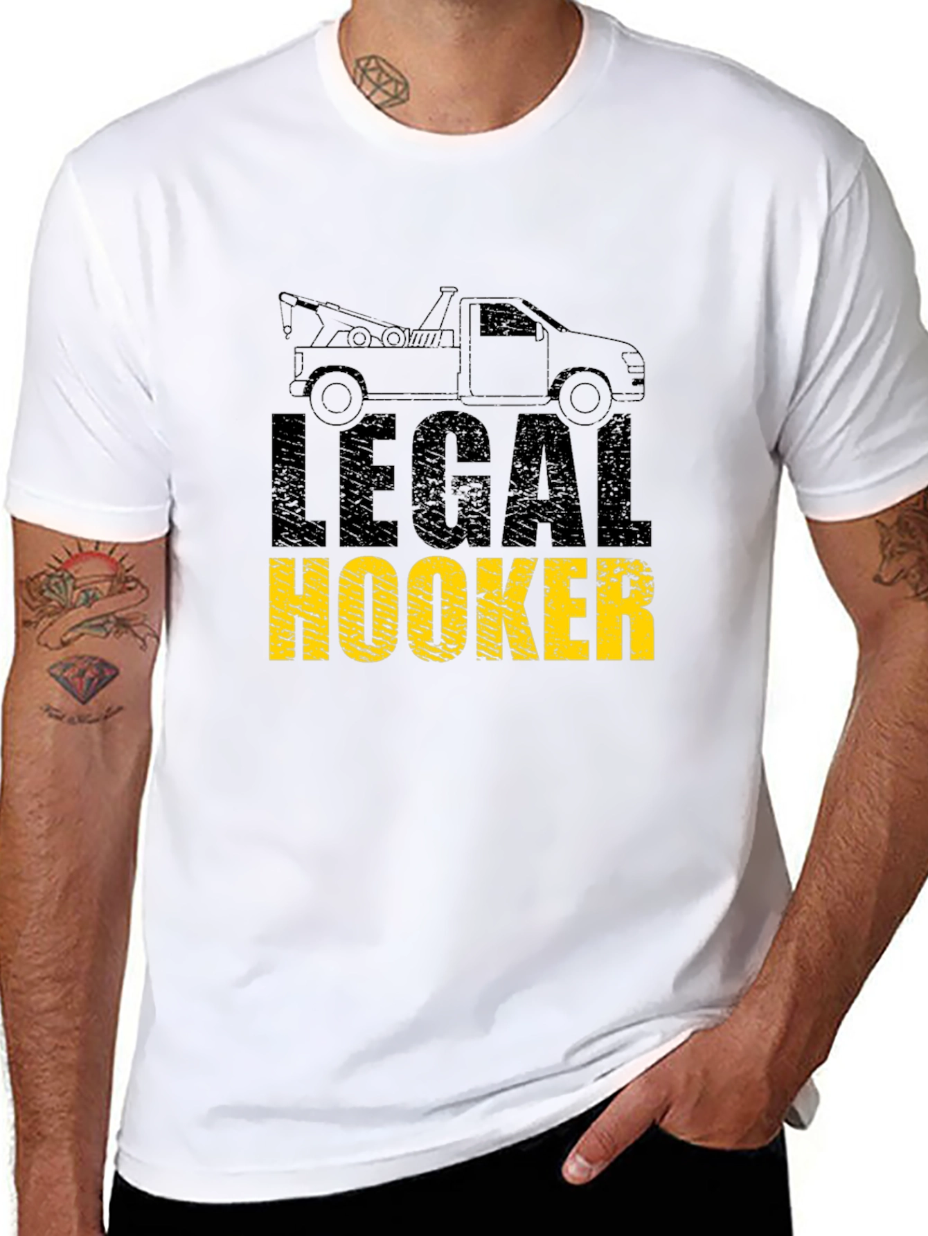 Legal Hooker Tow Truck Funny Graphic T-Shirt