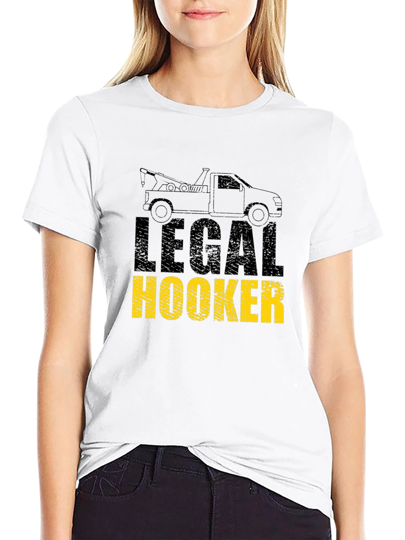 Legal Hooker Tow Truck Funny Graphic T-Shirt