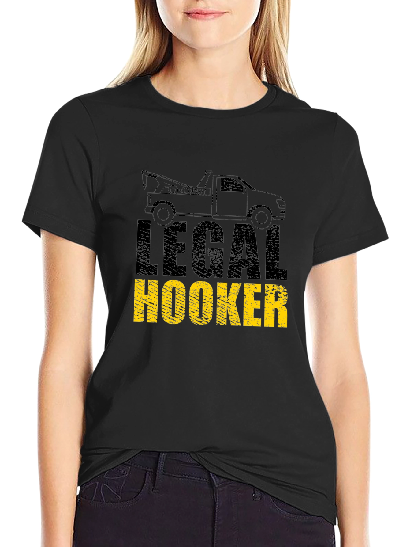 Legal Hooker Tow Truck Funny Graphic T-Shirt