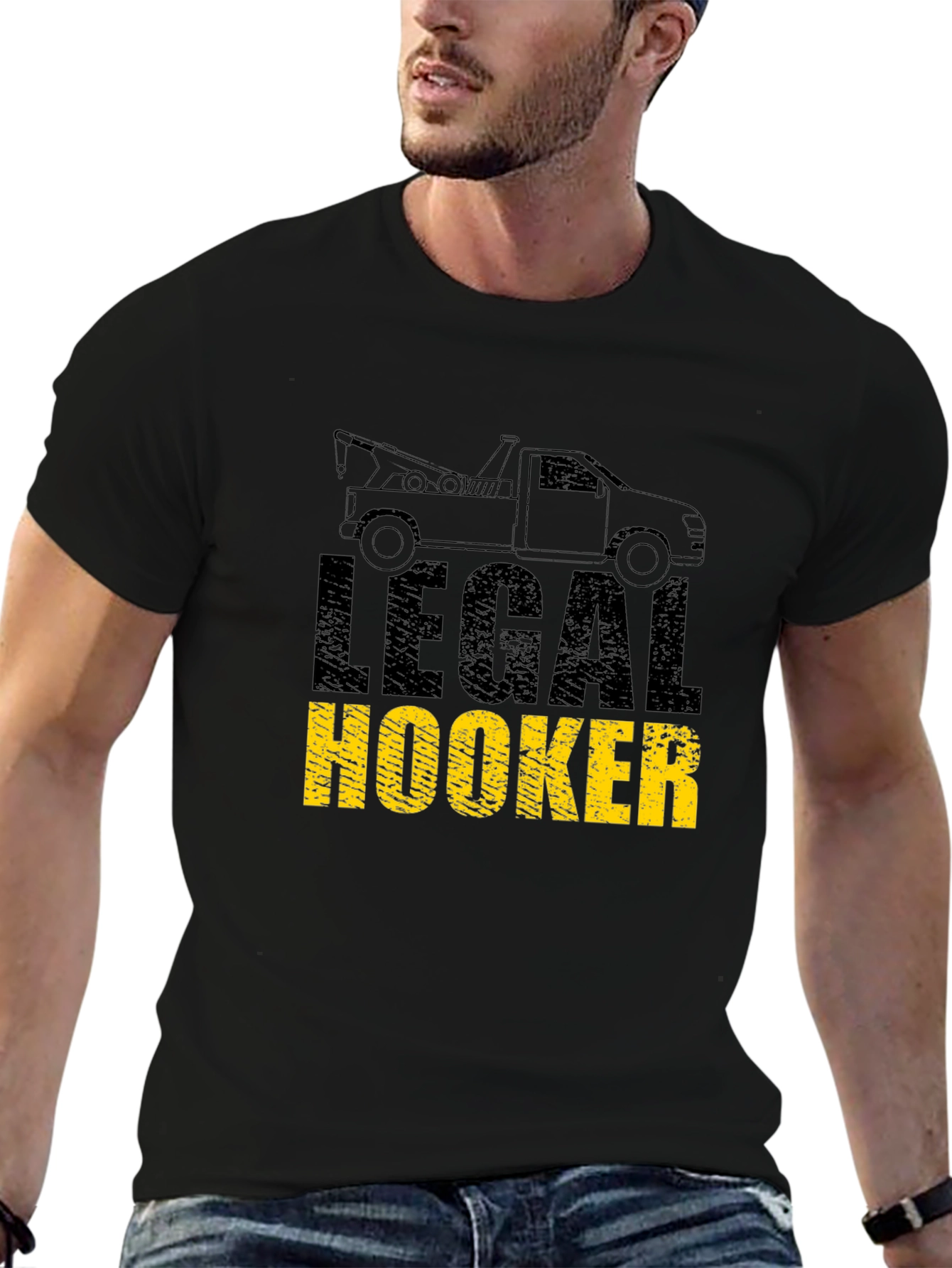 Legal Hooker Tow Truck Funny Graphic T-Shirt