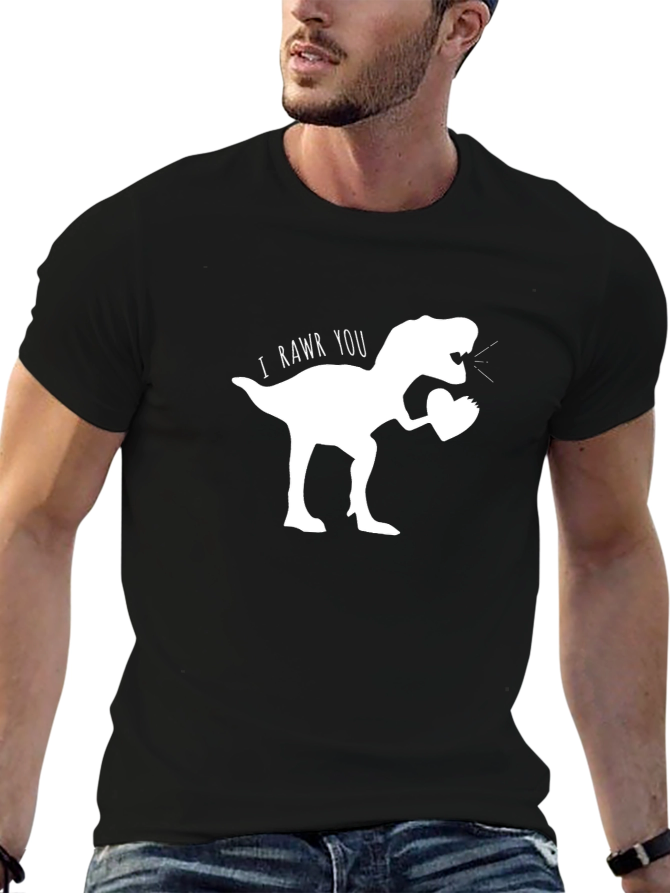 I RAWR You T-Rex Graphic Tee - Black