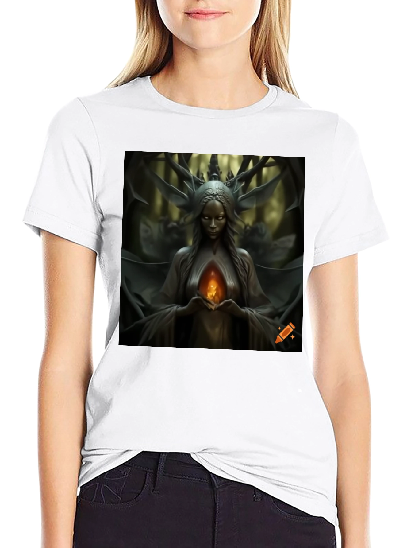 Mystic Forest Queen Graphic Tee - Black