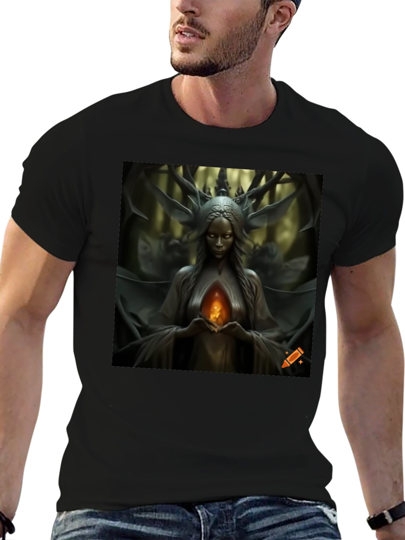 Mystic Forest Queen Graphic Tee - Black