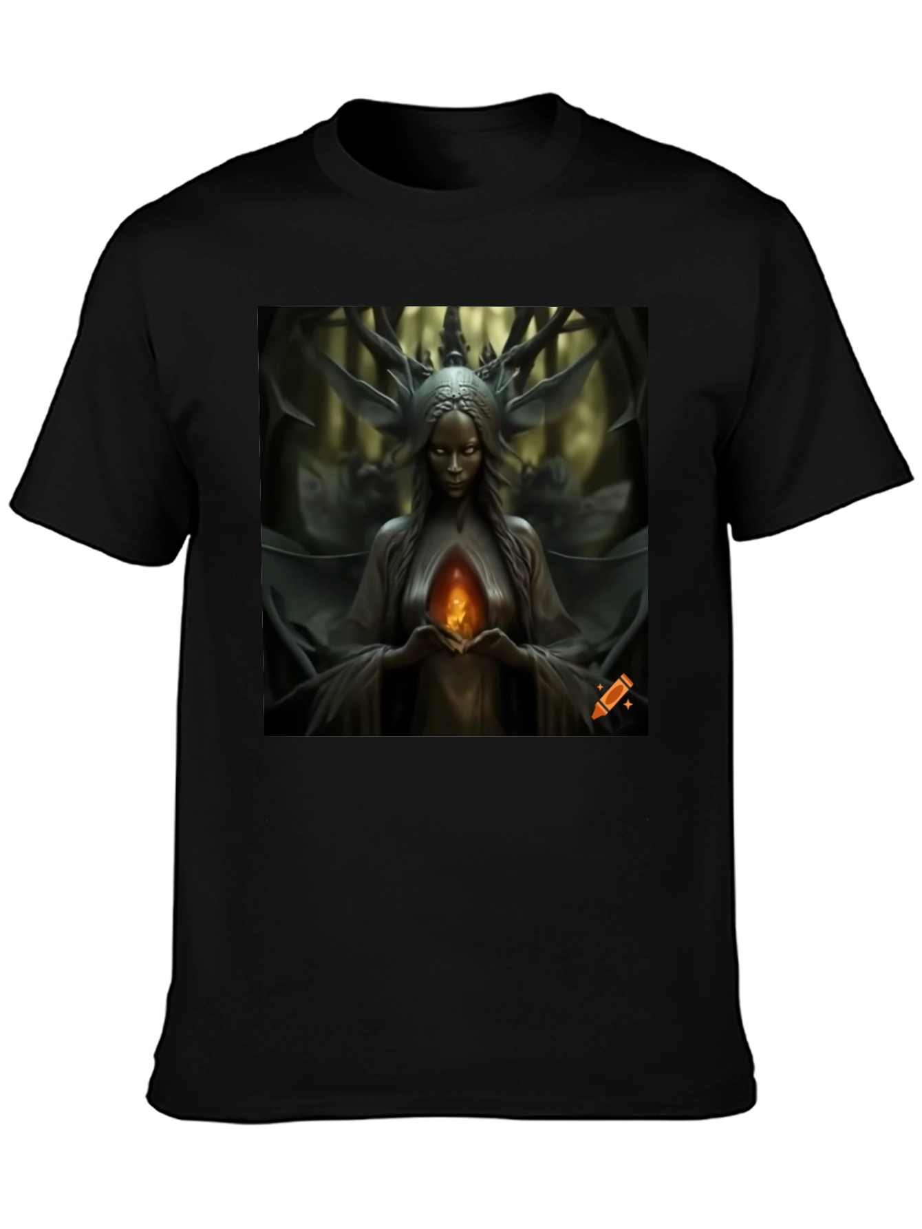 Mystic Forest Queen Graphic Tee - Black