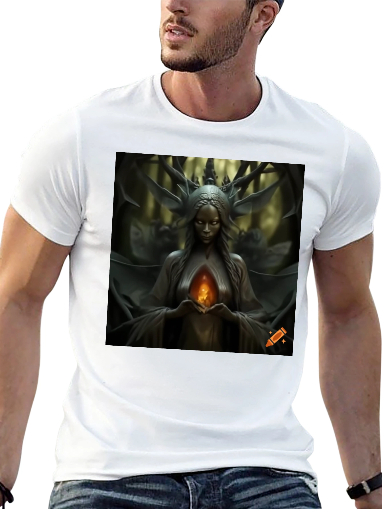 Mystic Forest Queen Graphic Tee - Black