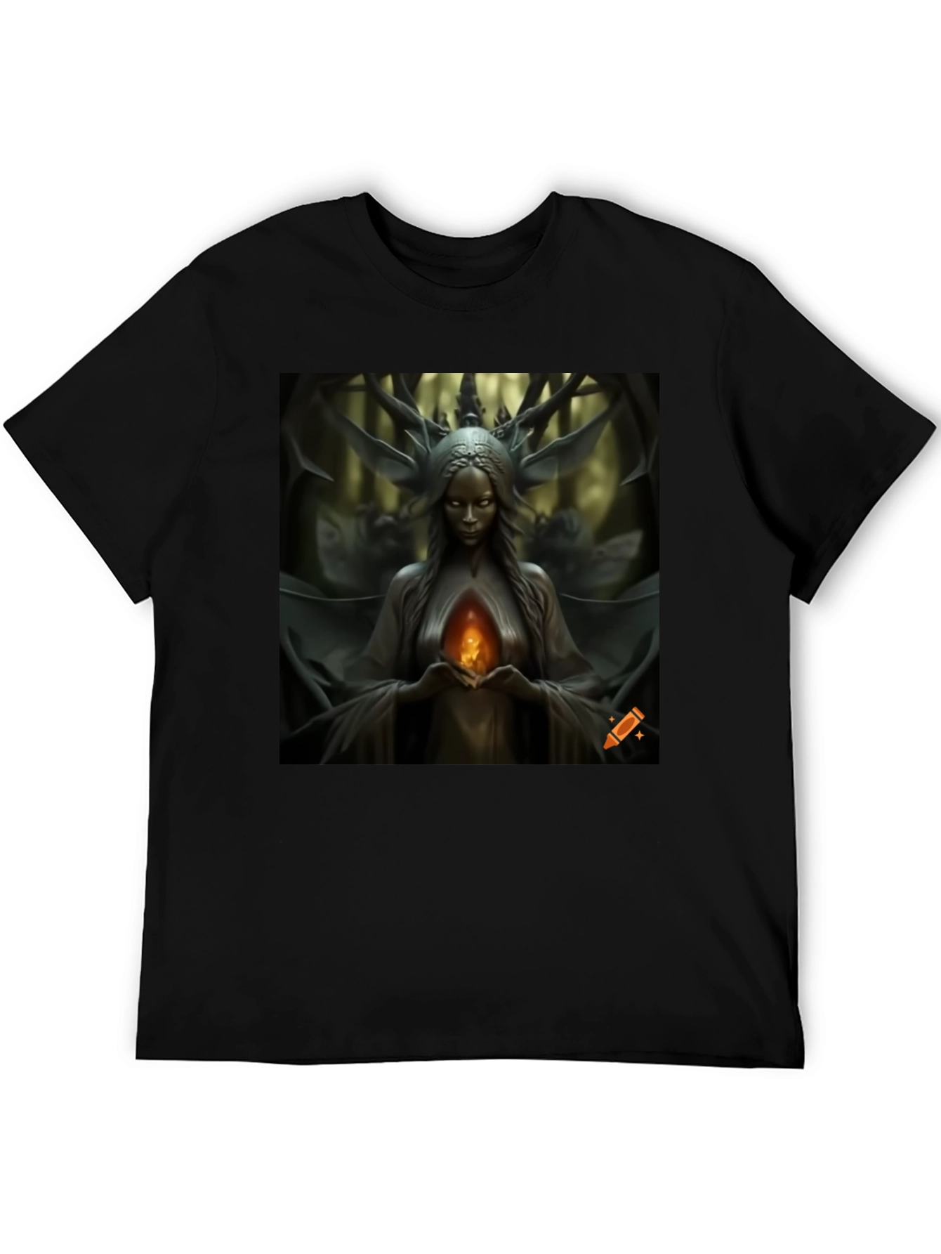 Mystic Forest Queen Graphic Tee - Black