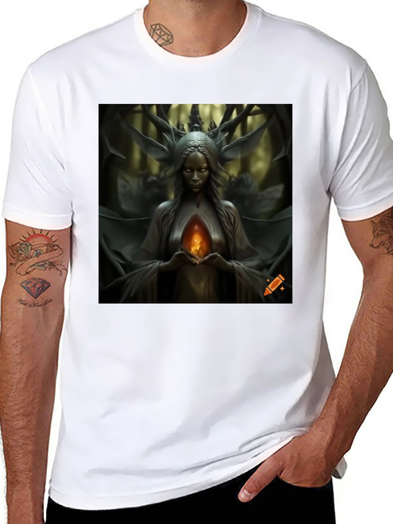 Mystic Forest Queen Graphic Tee - Black