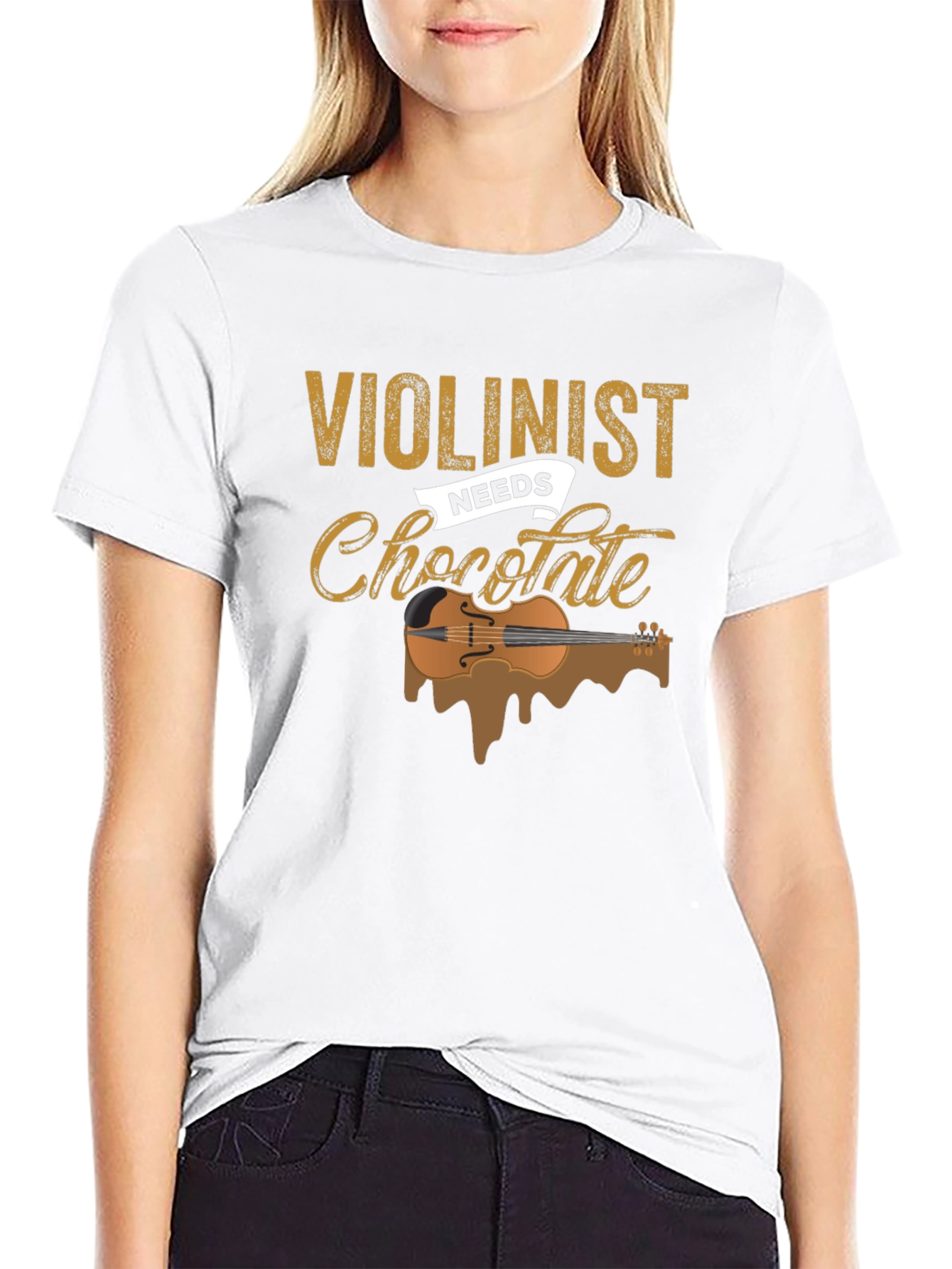 Violinist Needs Chocolate T-Shirt - Music Lover Tee