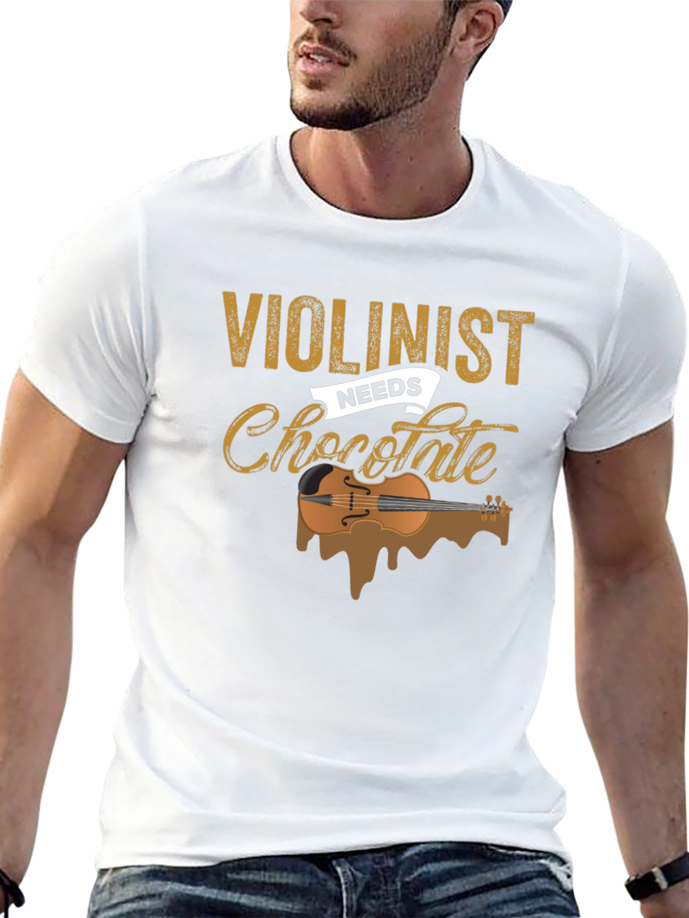 Violinist Needs Chocolate T-Shirt - Music Lover Tee