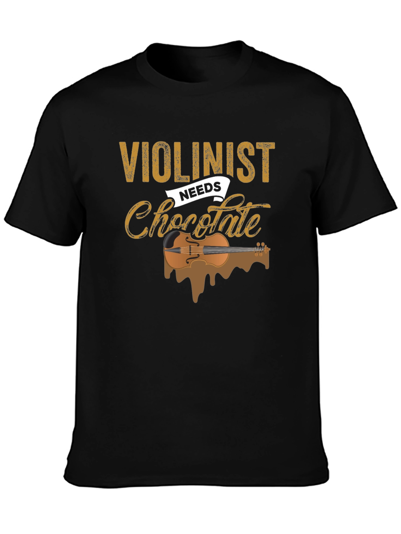Violinist Needs Chocolate T-Shirt - Music Lover Tee