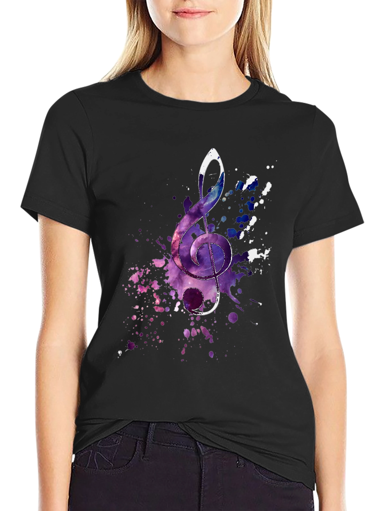 Treble Clef Galaxy T-Shirt - Music Lover Tee
