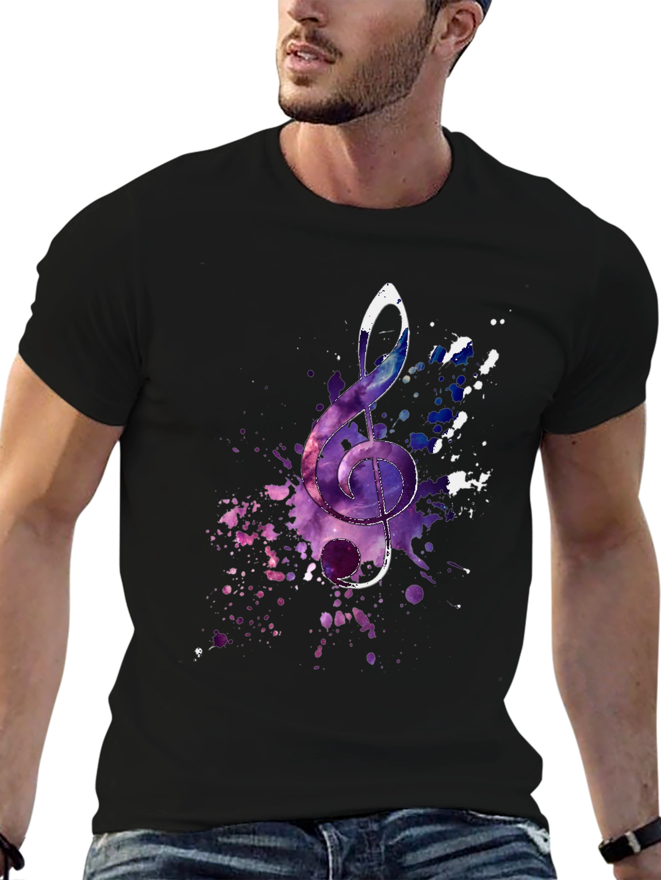Treble Clef Galaxy T-Shirt - Music Lover Tee