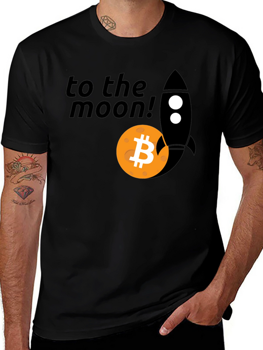 Bitcoin To The Moon Rocket T-Shirt
