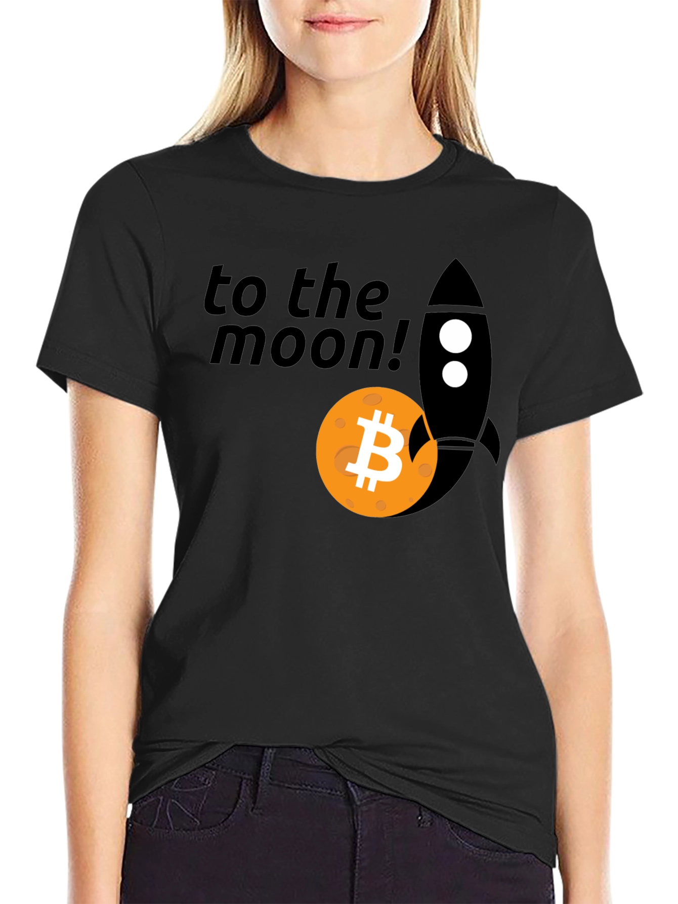 Bitcoin To The Moon Rocket T-Shirt