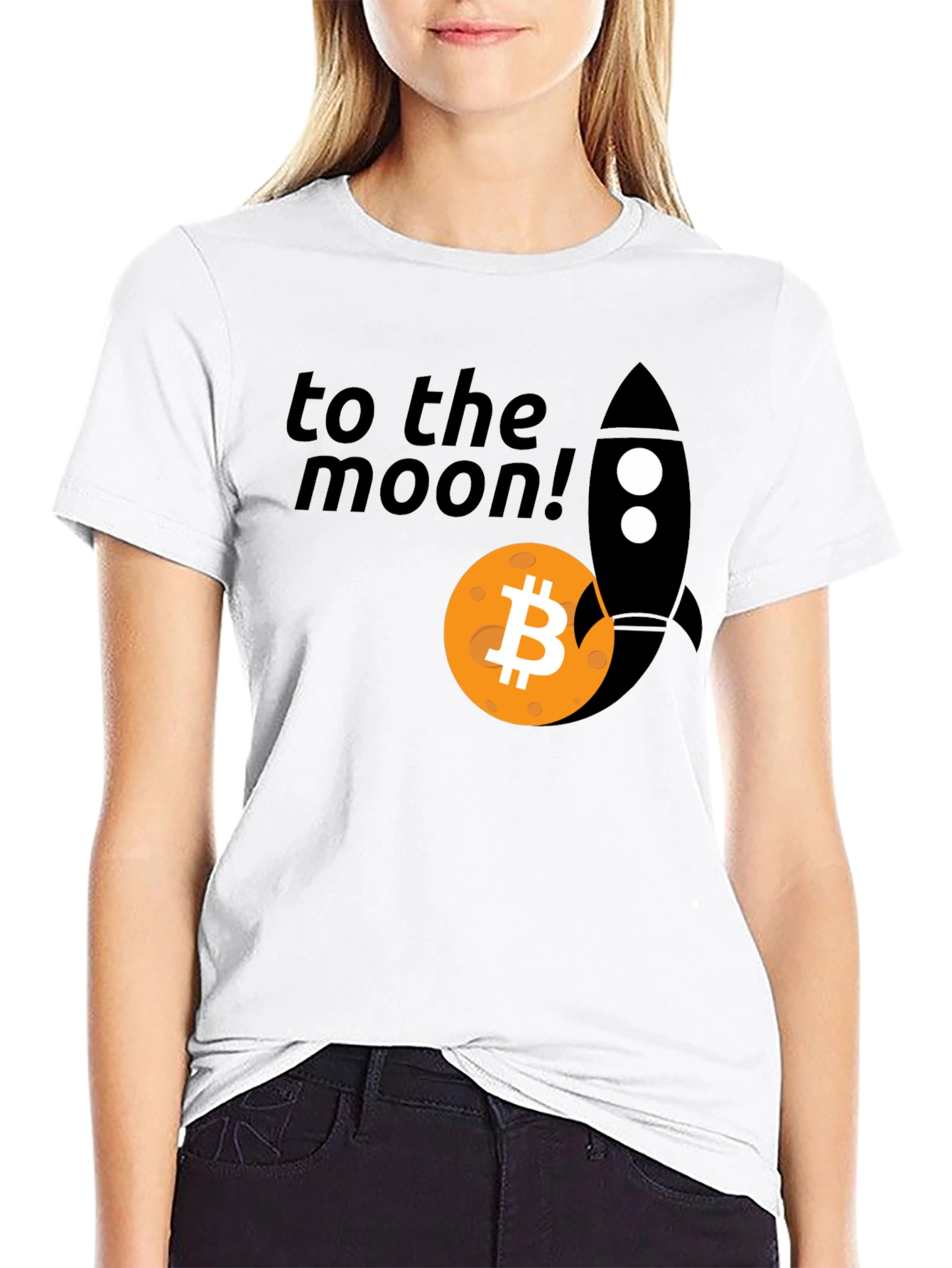 Bitcoin To The Moon Rocket T-Shirt