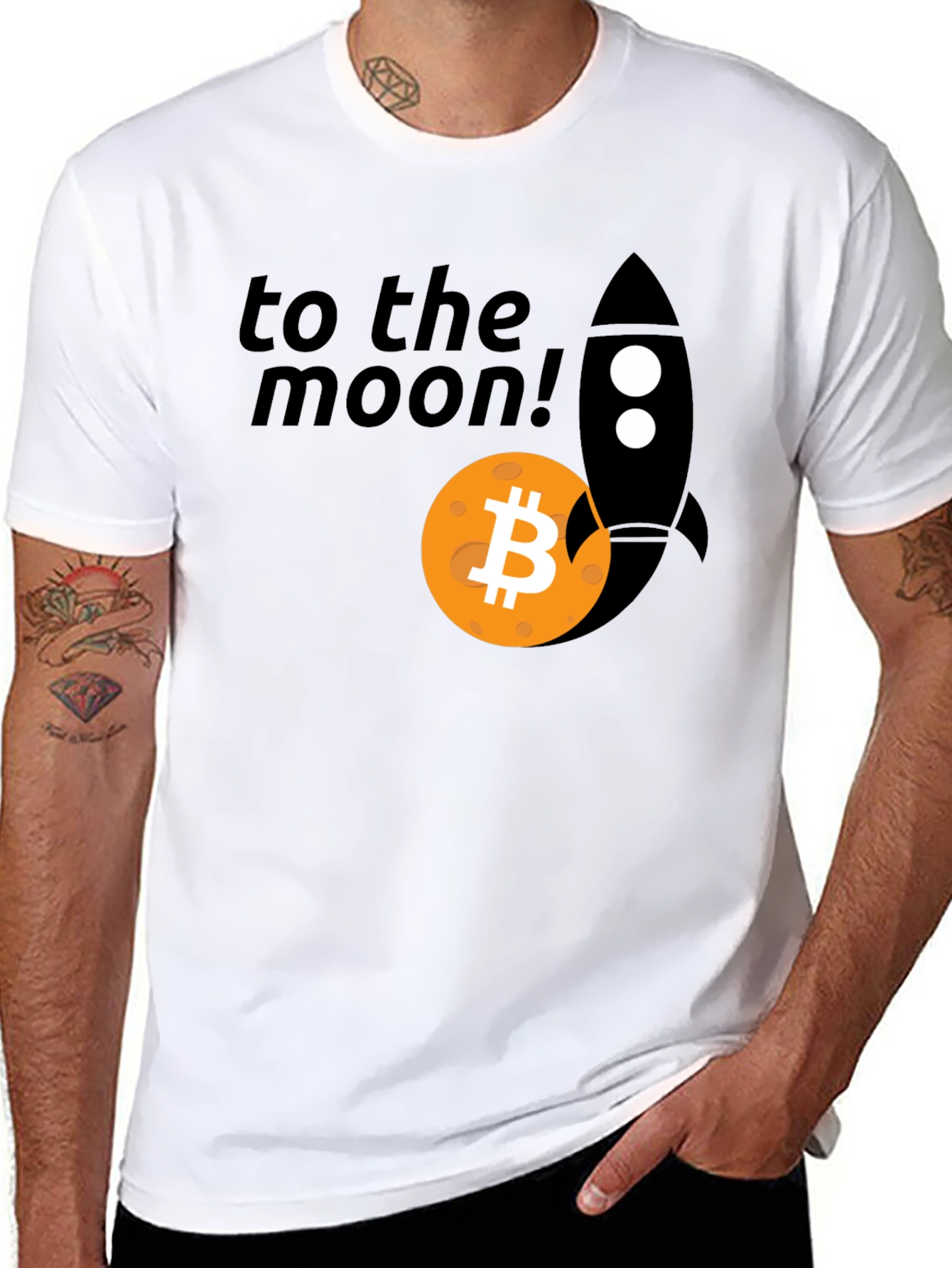 Bitcoin To The Moon Rocket T-Shirt
