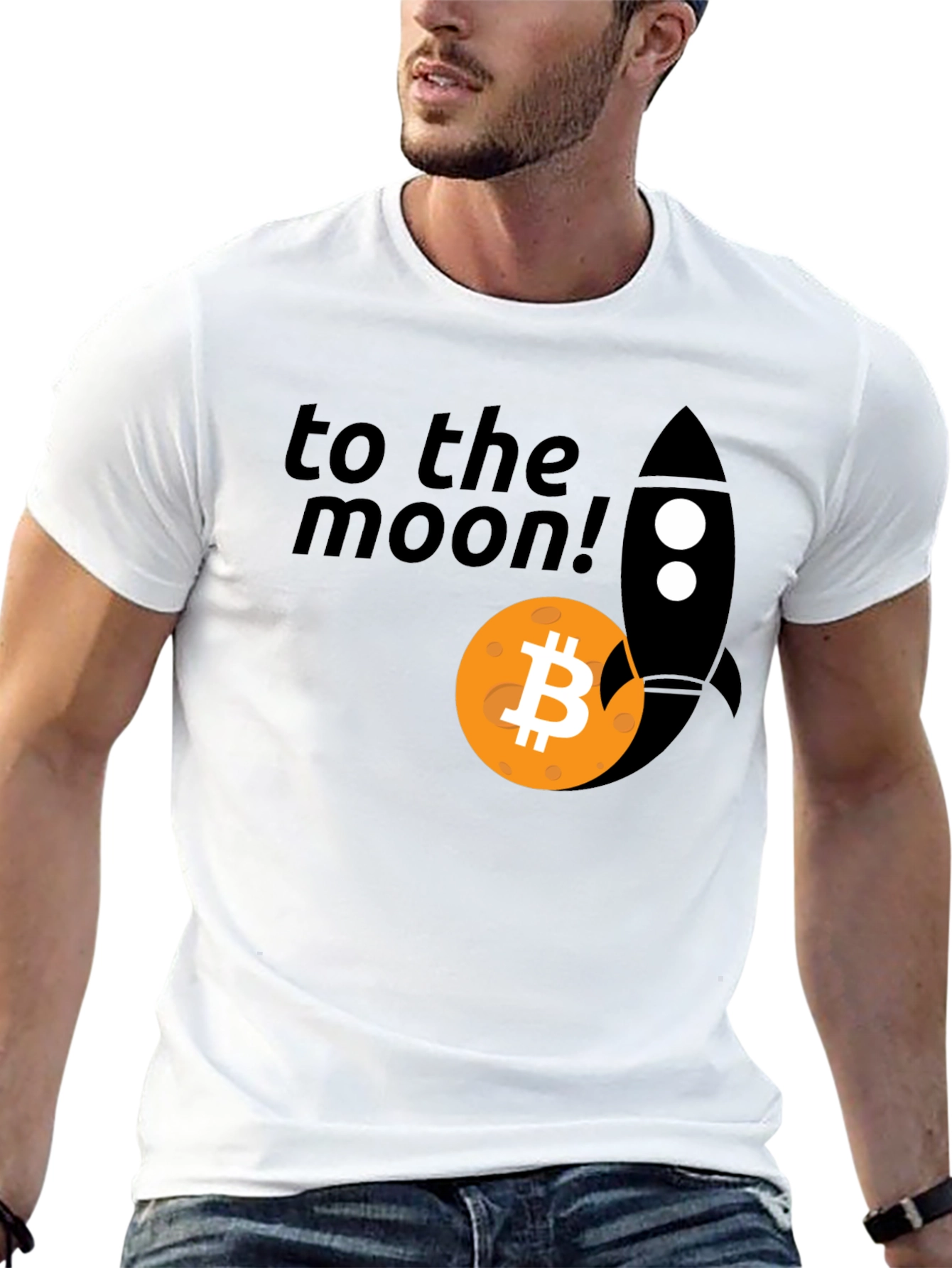 Bitcoin To The Moon Rocket T-Shirt
