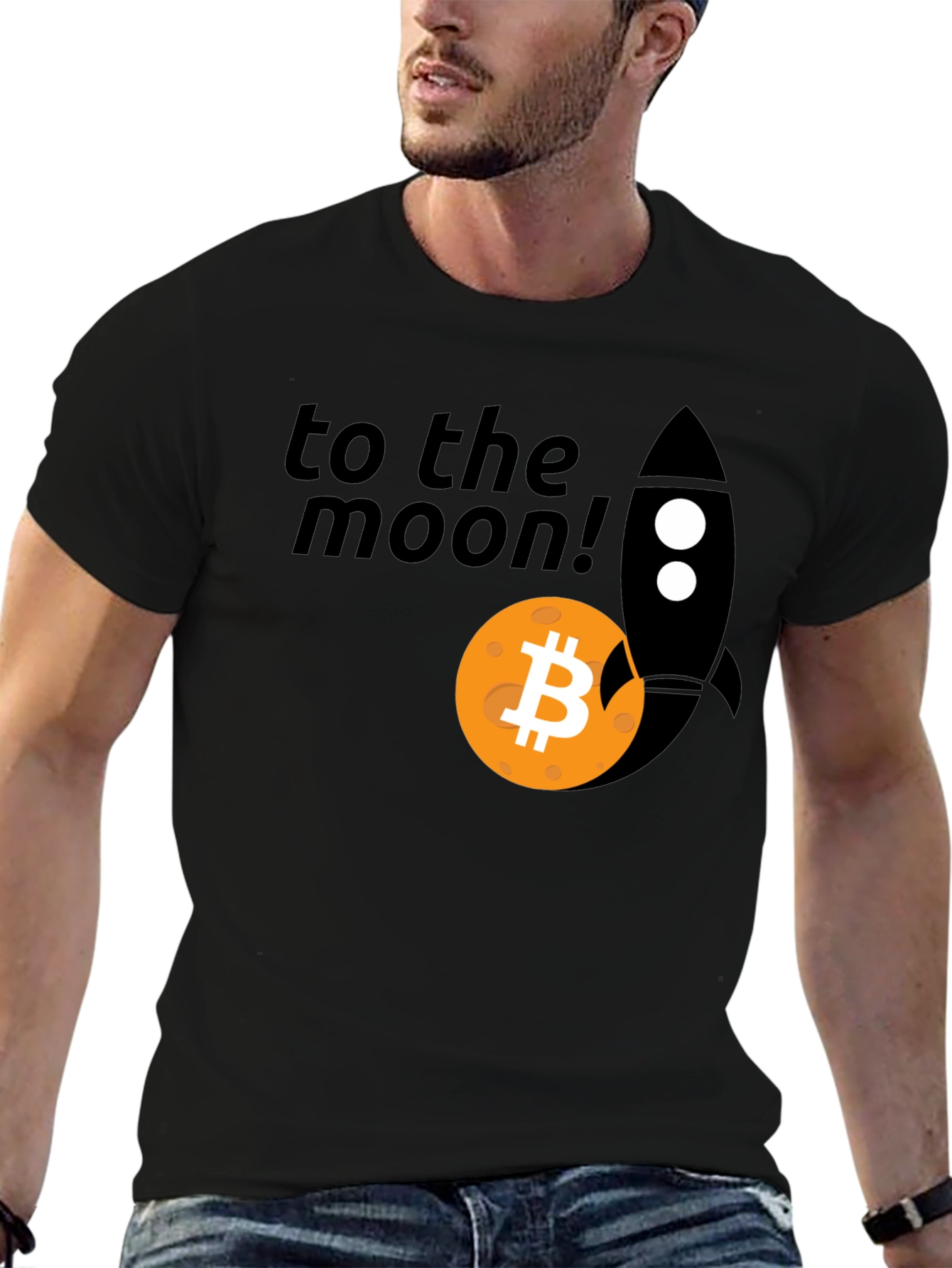 Bitcoin To The Moon Rocket T-Shirt