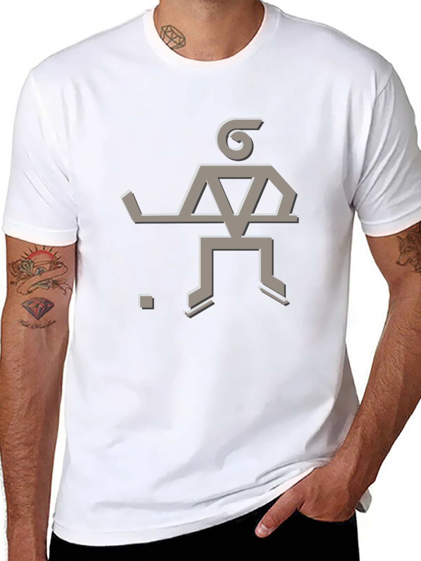 Hockey Player Graphic Tee - Cool Design Soft Cotton